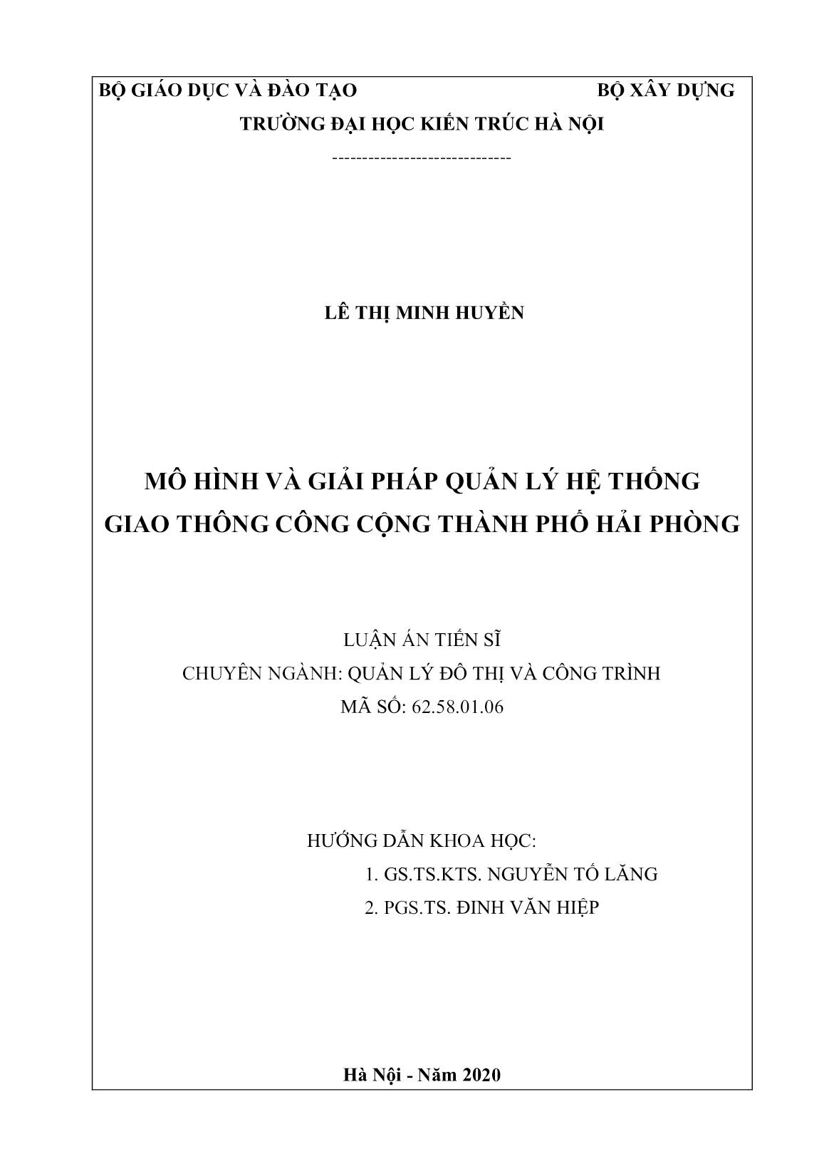 Luận án Mô hình và giải pháp quản lý hệ thống giao thông công cộng Thành phố Hải Phòng trang 2