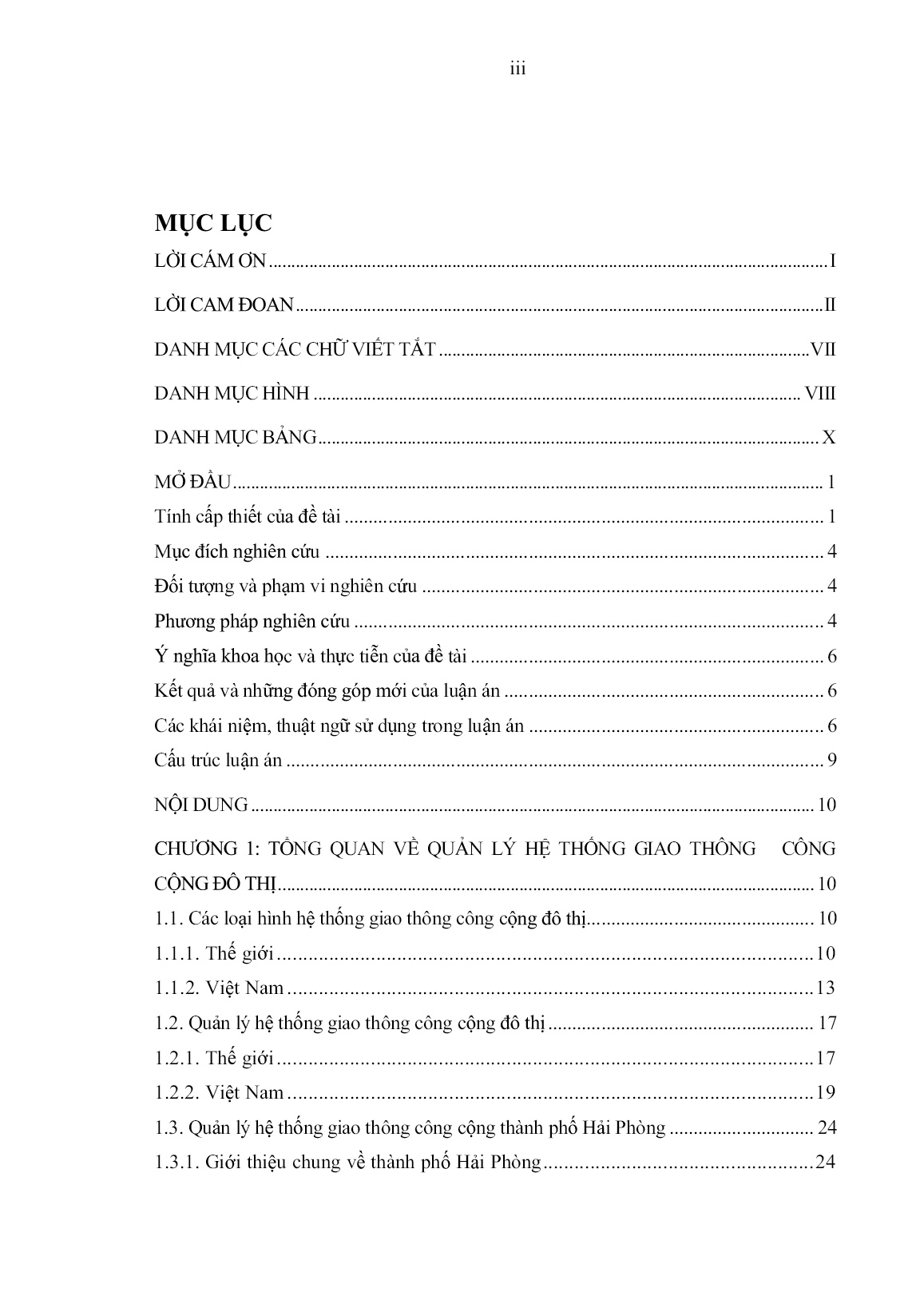 Luận án Mô hình và giải pháp quản lý hệ thống giao thông công cộng Thành phố Hải Phòng trang 5