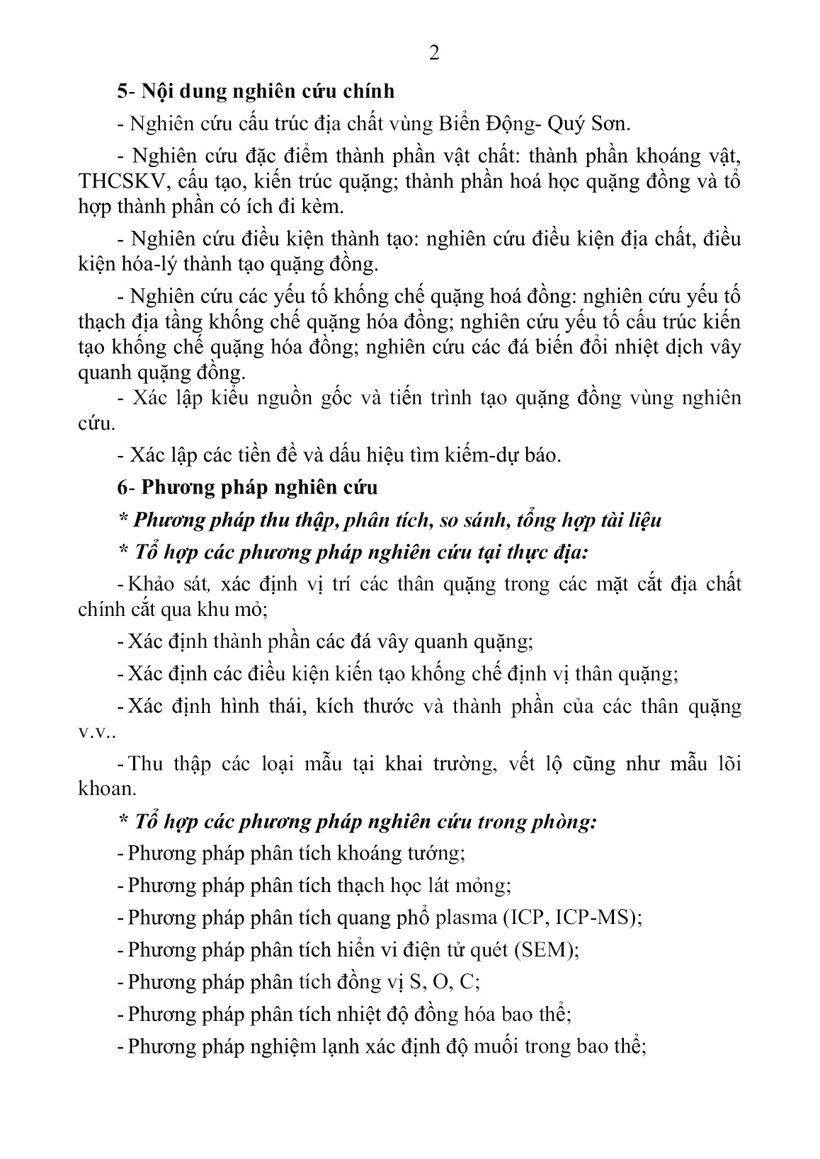 Luận án Đặc điểm quặng hóa đồng trong các thành tạo trầm tích vùng biển động - Quý Sơn trang 2