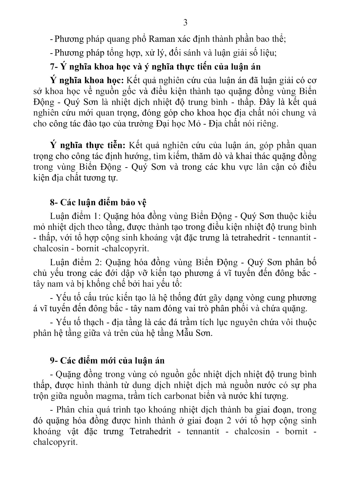 Luận án Đặc điểm quặng hóa đồng trong các thành tạo trầm tích vùng biển động - Quý Sơn trang 3