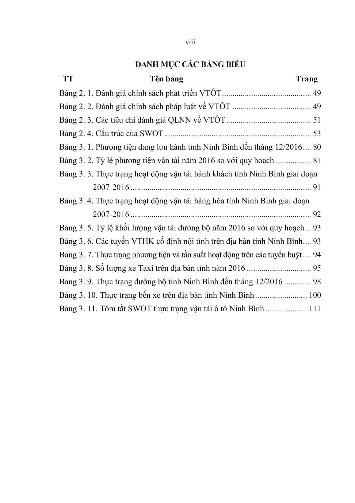 Luận án Nghiên cứu các giải pháp hoàn thiện quản lý nhà nước về vận tải ô tô tại tỉnh Ninh Bình trang 10