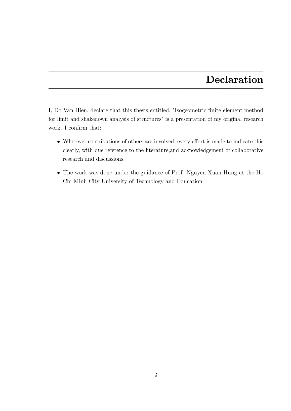 Luận án Isogeometric finite element method for limit and shakedown analysis of structures trang 2