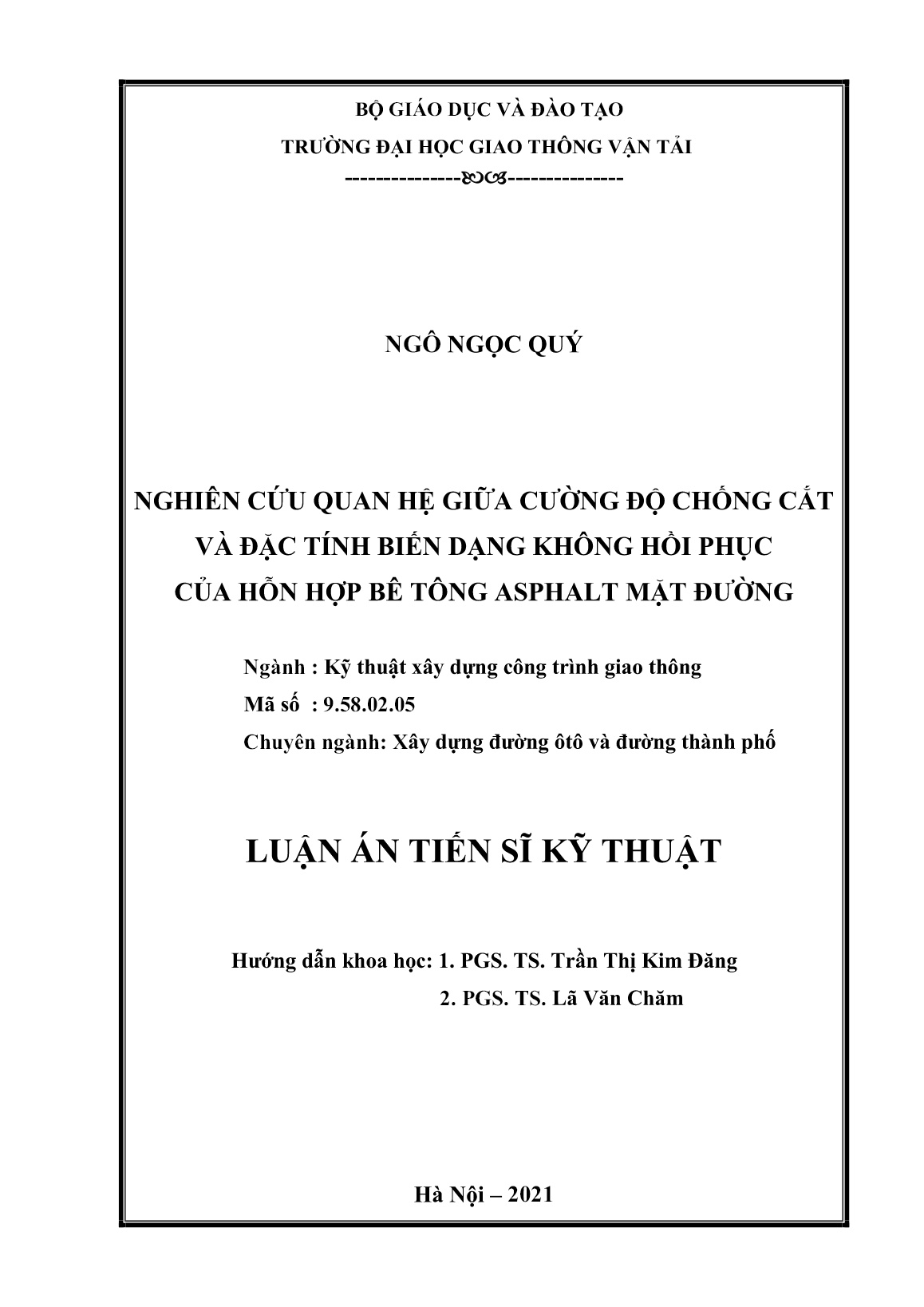 Luận án Nghiên cứu quan hệ giữa cường độ chống cắt và đặc tính biến dạng không hồi phục của hỗn hợp bê tông ASPhalt mặt đường trang 2