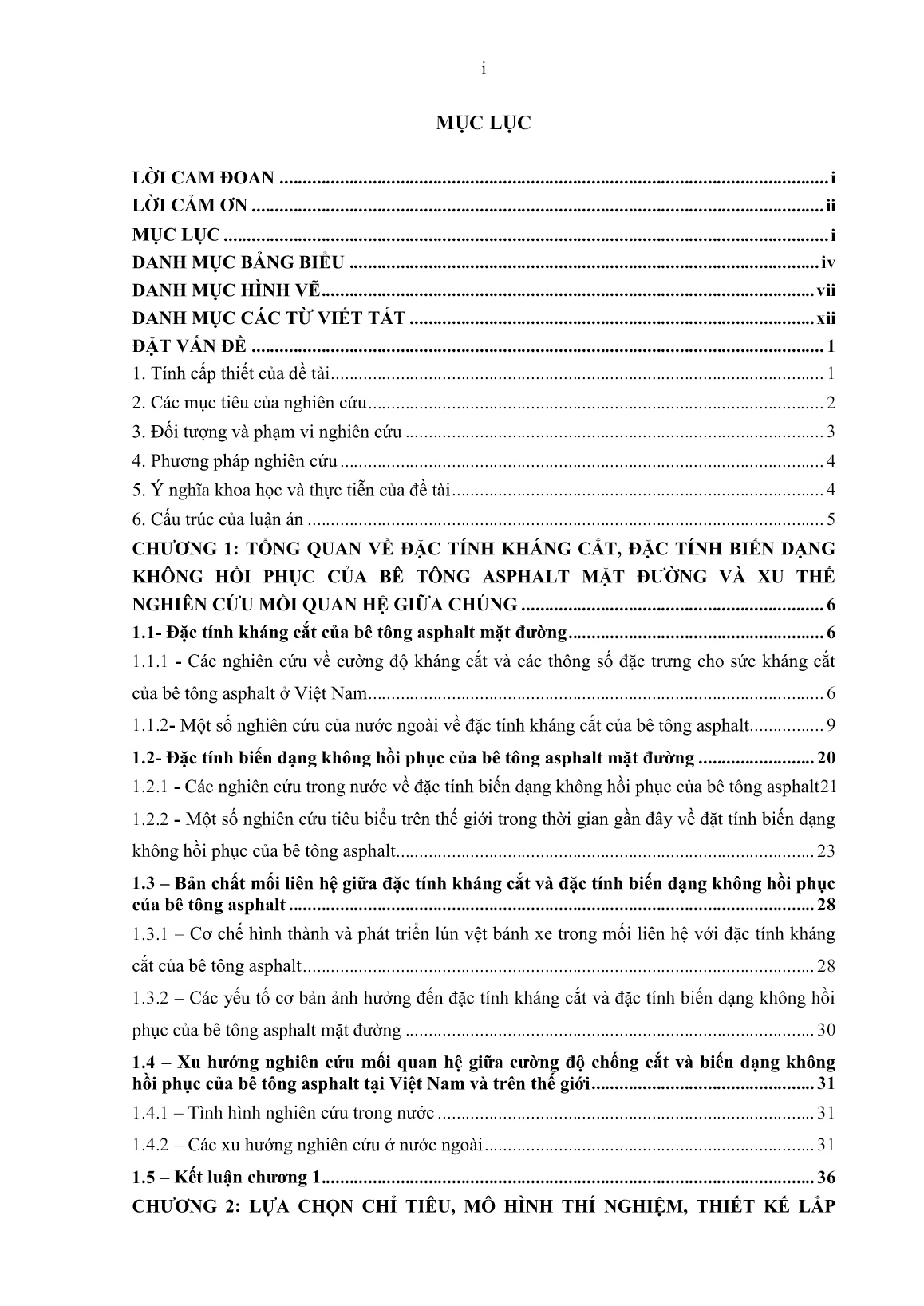 Luận án Nghiên cứu quan hệ giữa cường độ chống cắt và đặc tính biến dạng không hồi phục của hỗn hợp bê tông ASPhalt mặt đường trang 5