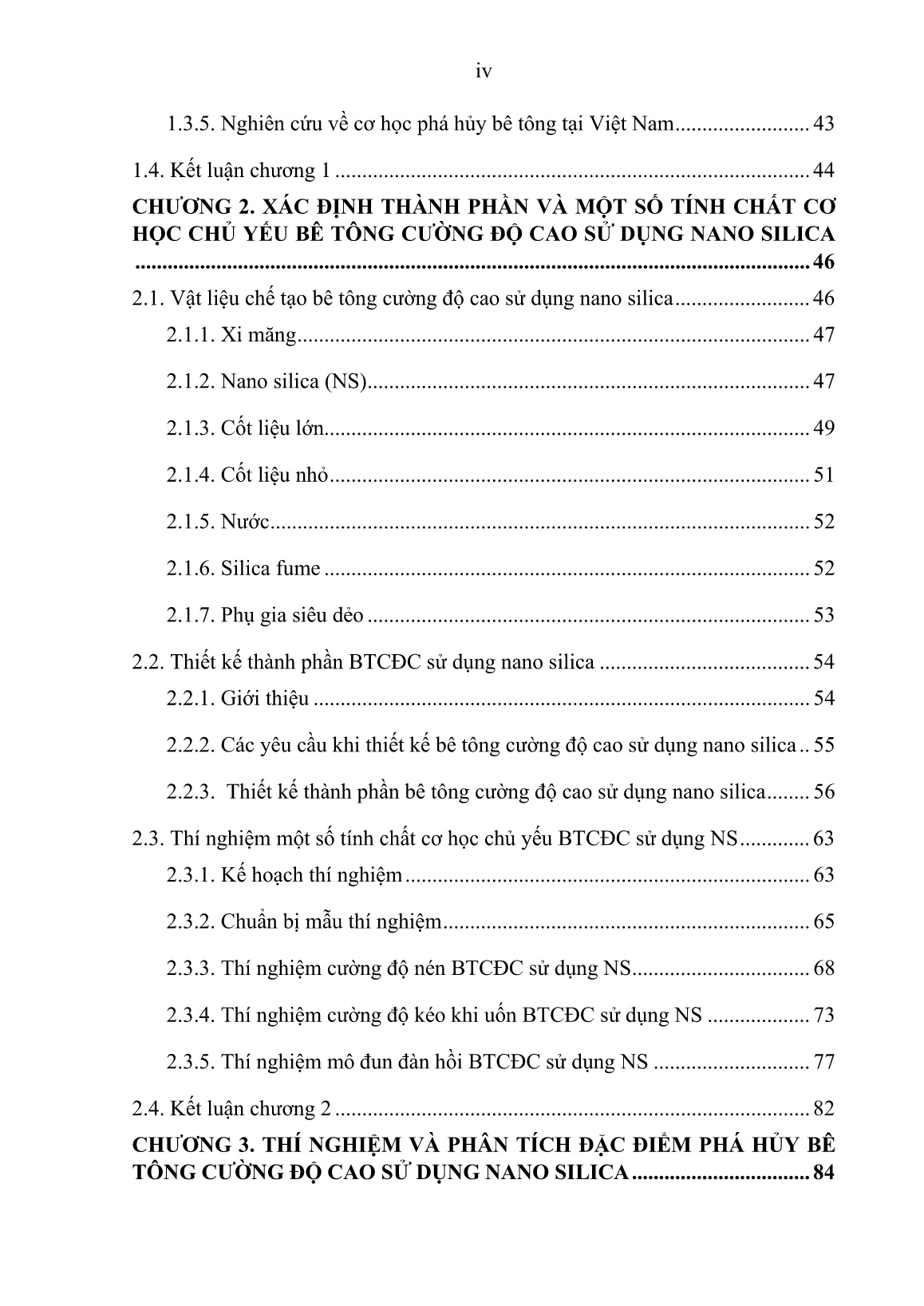 Luận án Nghiên cứu tính chất cơ học và đặc điểm phá hủy của bê tông cường độ cao sử dụng nano silica ứng dụng trong công trình cầu trang 6