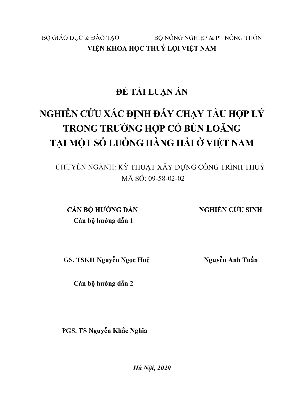 Luận án Nghiên cứu xác định đáy chạy tàu hợp lý trong trường hợp có bùn loãng tại một số luồng hàng hải ở Việt Nam trang 2