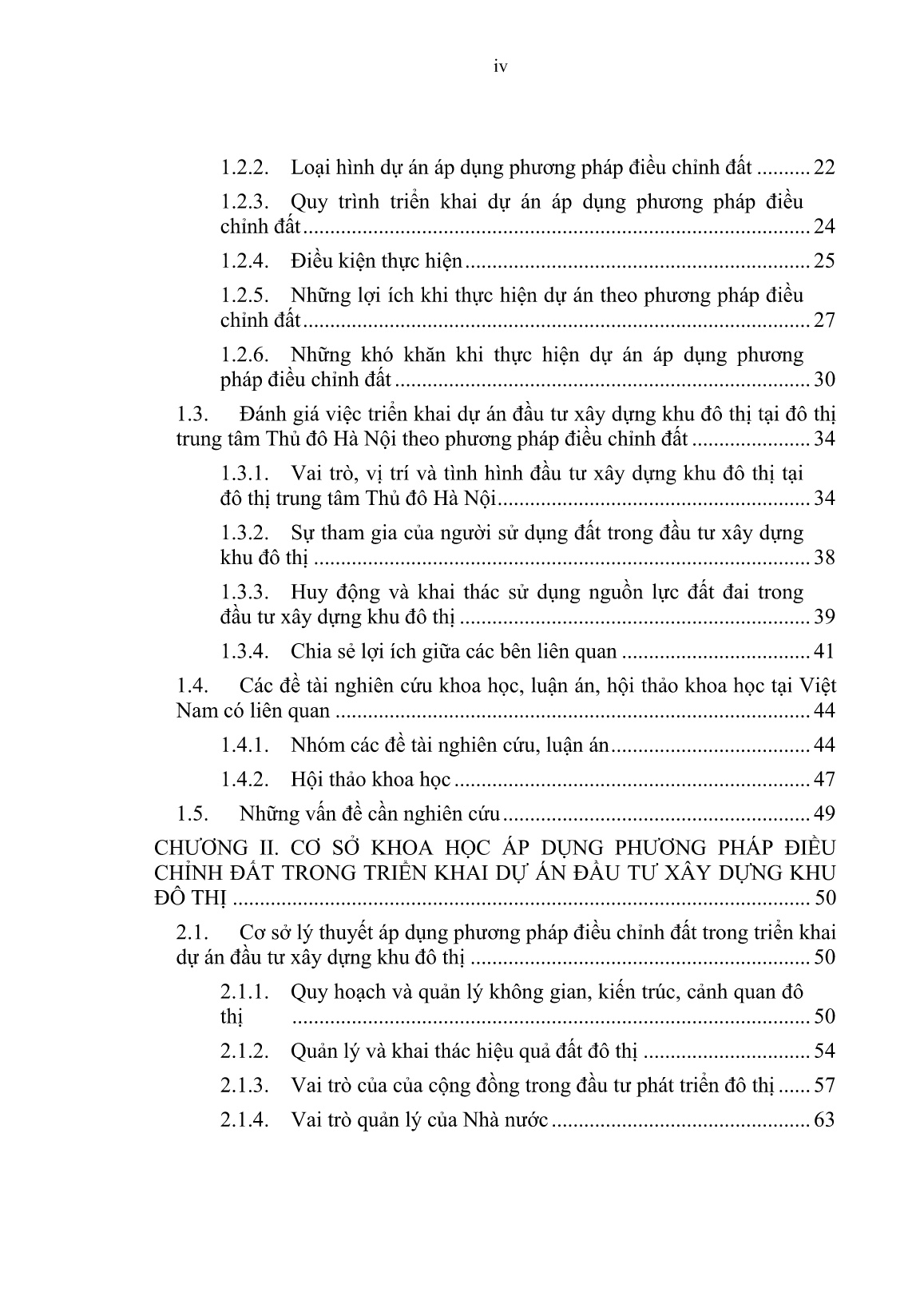 Luận án Áp dụng phương pháp điều chỉnh đất trong triển khai dự án đầu tư xây dựng khu đô thị tại đô thị trung tâm Thủ đô Hà Nội trang 6
