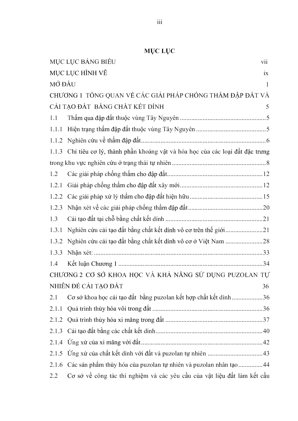 Luận án Nghiên cứu cải tạo đất bazan bằng hỗn hợp puzolan – xi măng – vôi làm tường nghiêng chống thấm đập đất vùng Tây Nguyên trang 5