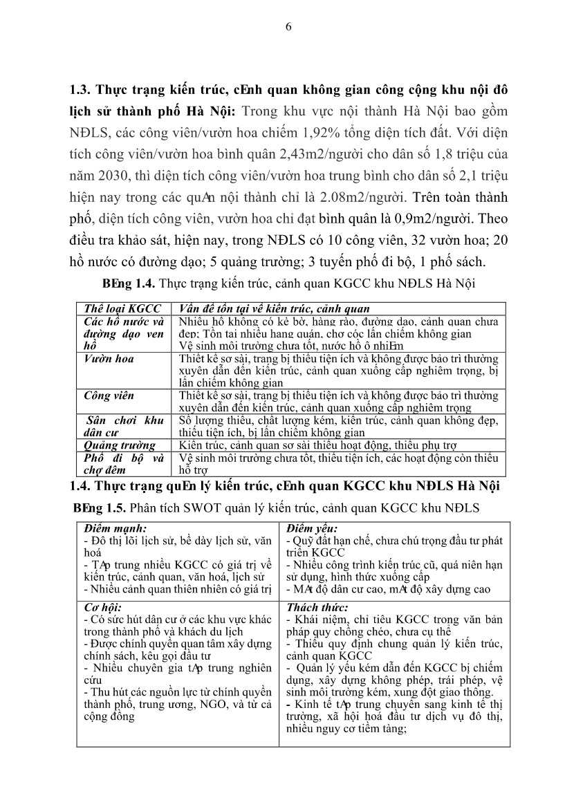 Tóm tắt Luận án Quản lý kiến trúc, cảnh quan không gian công cộng khu nội đô lịch sử Thành phố Hà Nội trang 8