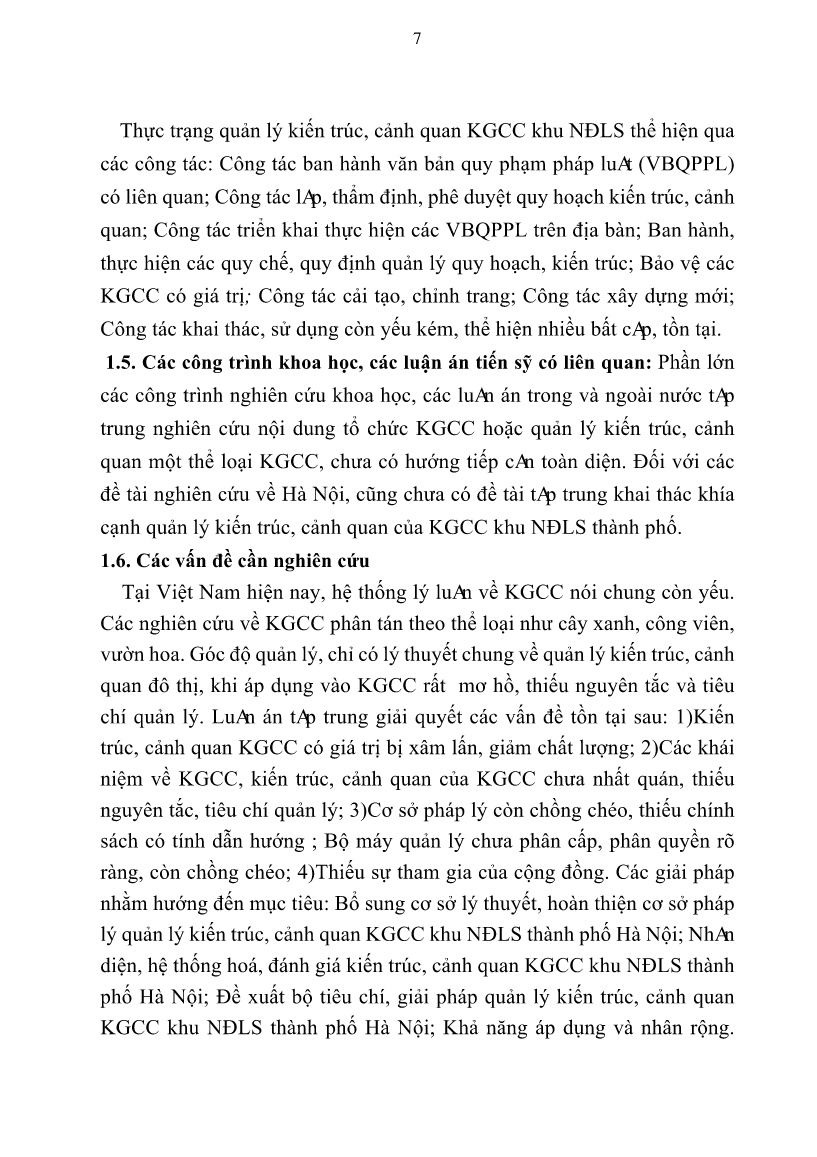 Tóm tắt Luận án Quản lý kiến trúc, cảnh quan không gian công cộng khu nội đô lịch sử Thành phố Hà Nội trang 9