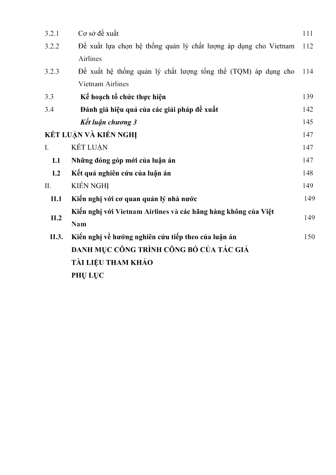 Luận án Nghiên cứu hệ thống quản lý chất lượng dịch vụ vận tải hàng không cho hãng hàng không Việt Nam trang 8