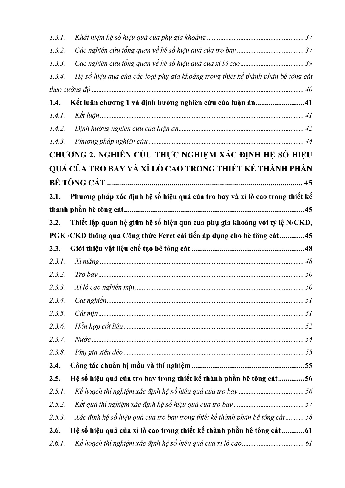 Luận án Nghiên cứu tính năng bê tông cát sử dụng tro bay, xỉ lò cao cho kết cấu công trình trong môi trường biển miền Trung trang 4