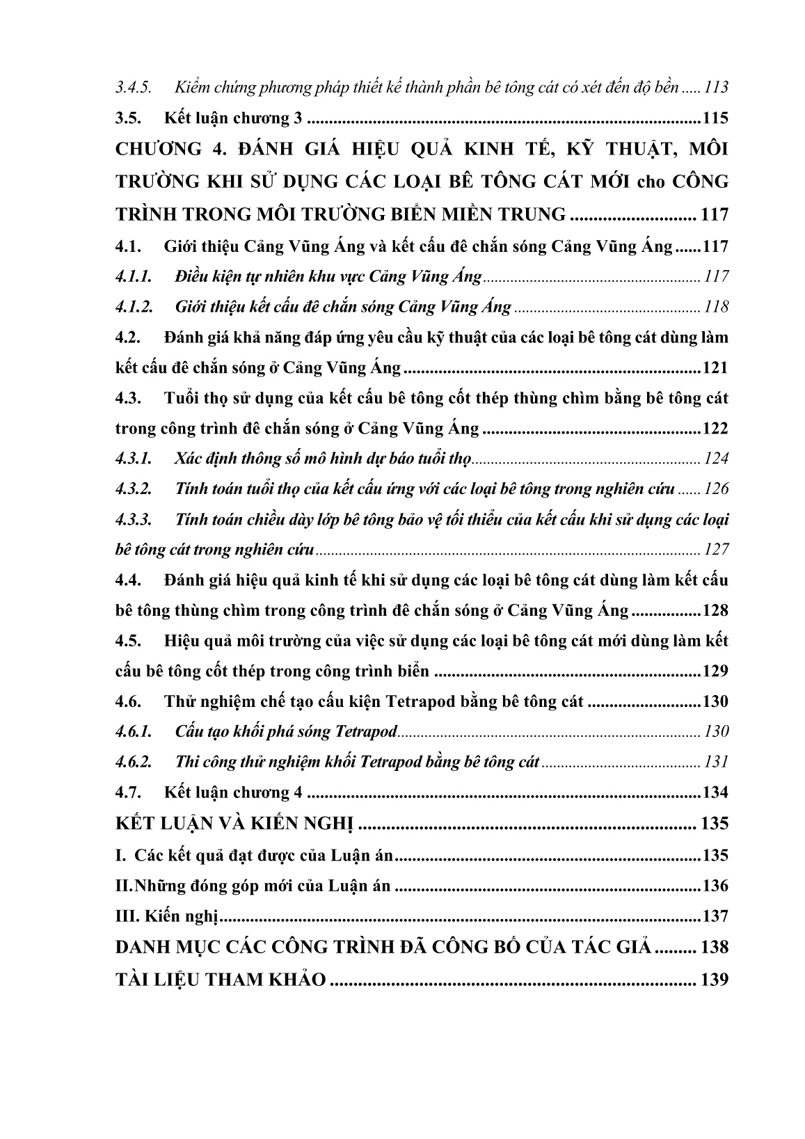 Luận án Nghiên cứu tính năng bê tông cát sử dụng tro bay, xỉ lò cao cho kết cấu công trình trong môi trường biển miền Trung trang 6