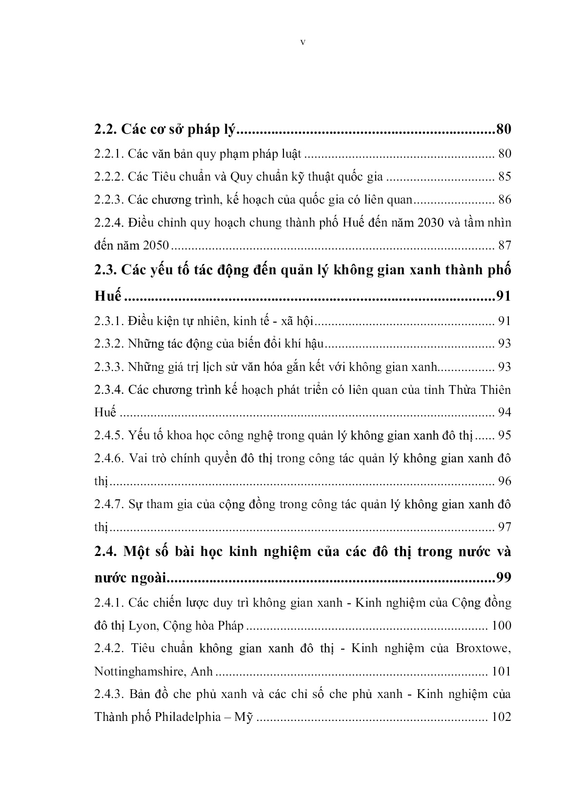 Luận án Quản lý không gian xanh thành phố Huế trang 7