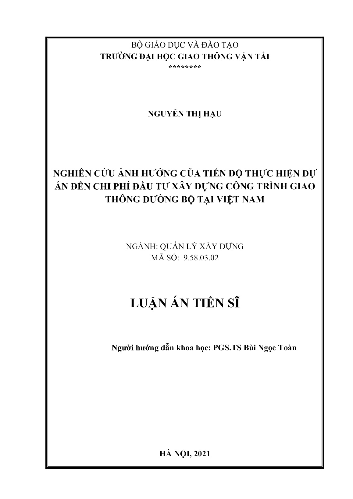 Luận án Nghiên cứu ảnh hưởng của tiến độ thực hiện dự án đến chi phí đầu tư xây dựng công trình giao thông đường bộ tại Việt Nam trang 2