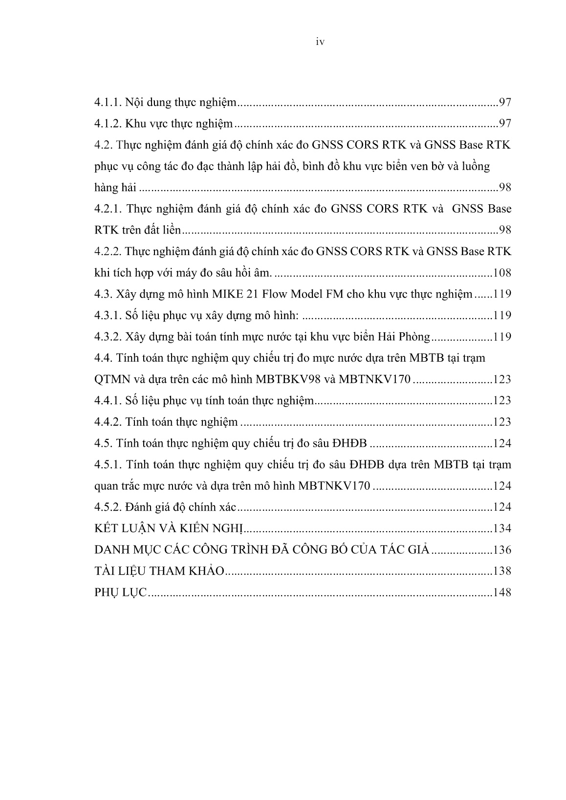 Luận án Nghiên cứu ứng dụng công nghệ GPS động thời gian thực trong công tác thủy đạc phục vụ bảo đảm an toàn hàng hải trong điều kiện Việt Nam trang 6