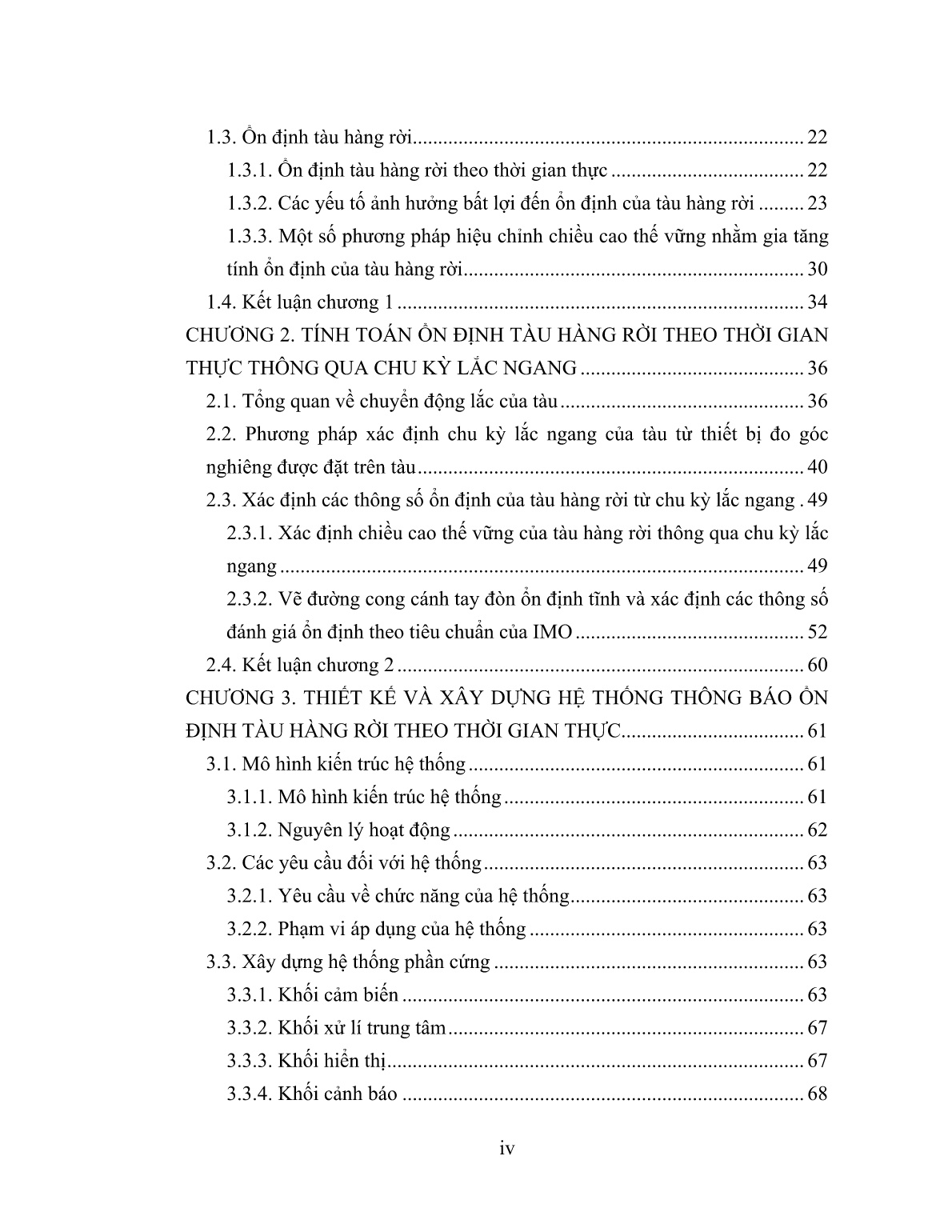 Luận án Nghiên cứu thiết kế hệ thống thông báo ổn định theo thời gian thực cho tàu hàng rời trang 6