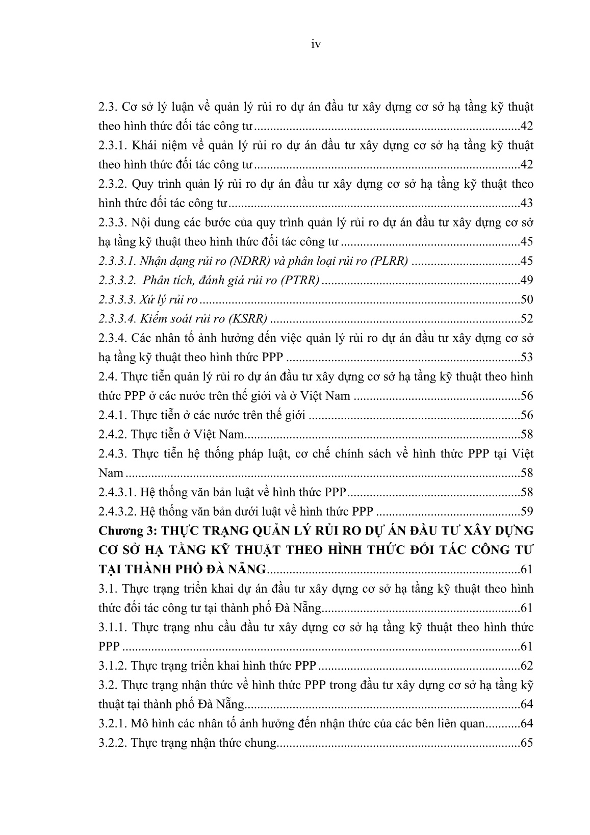 Luận án Quản lý rủi ro dự án đầu tư xây dựng cơ sở hạ tầng kỹ thuật theo hình thức đối tác công tư (PPP) tại Thành phố Đà Nẵng trang 6