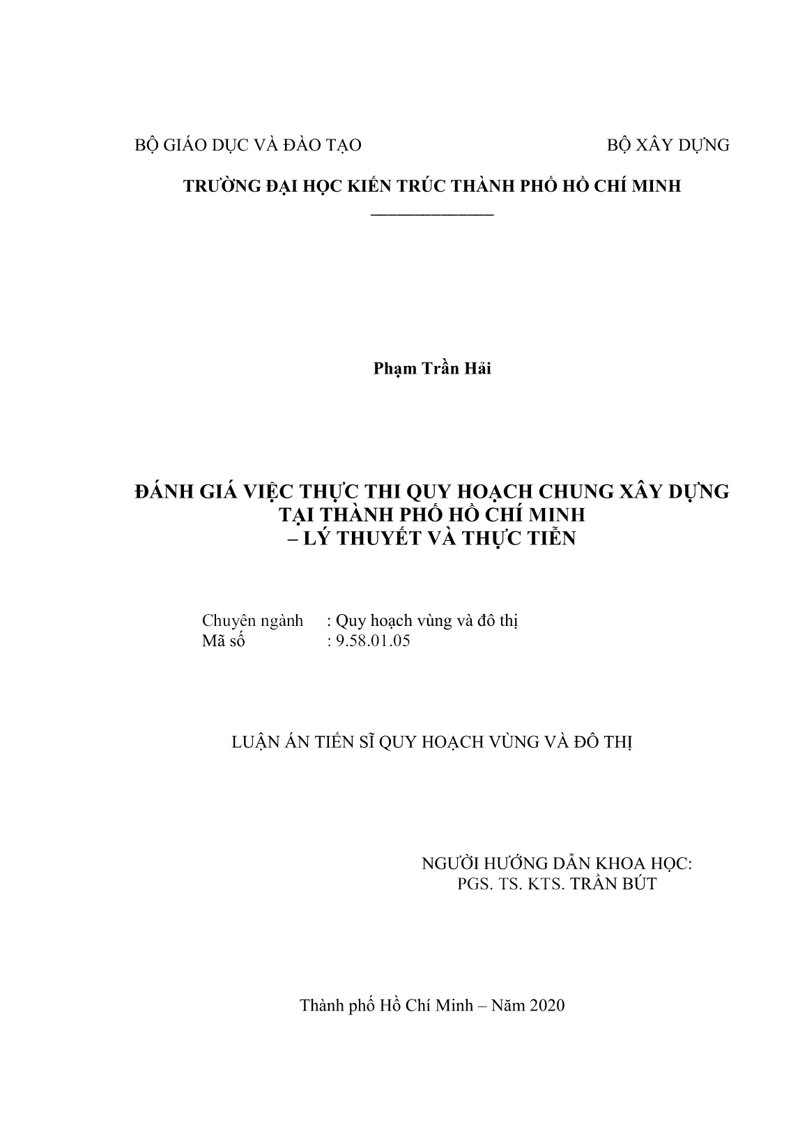 Luận án Đánh giá việc thực thi quy hoạch chung xây dựng tại Thành phố Hồ Chí Minh – lý thuyết và thực tiễn trang 2