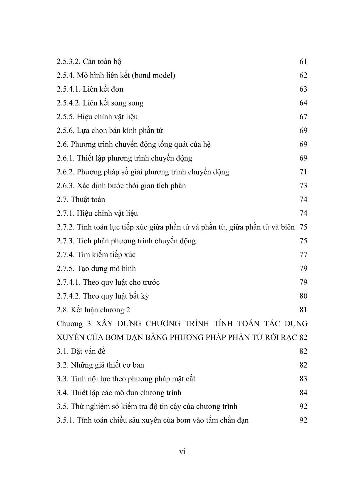 Luận án Nghiên cứu tính toán tác dụng xuyên của bom đạn vào kết cấu công sự bằng phương pháp phần tử rời rạc trang 8