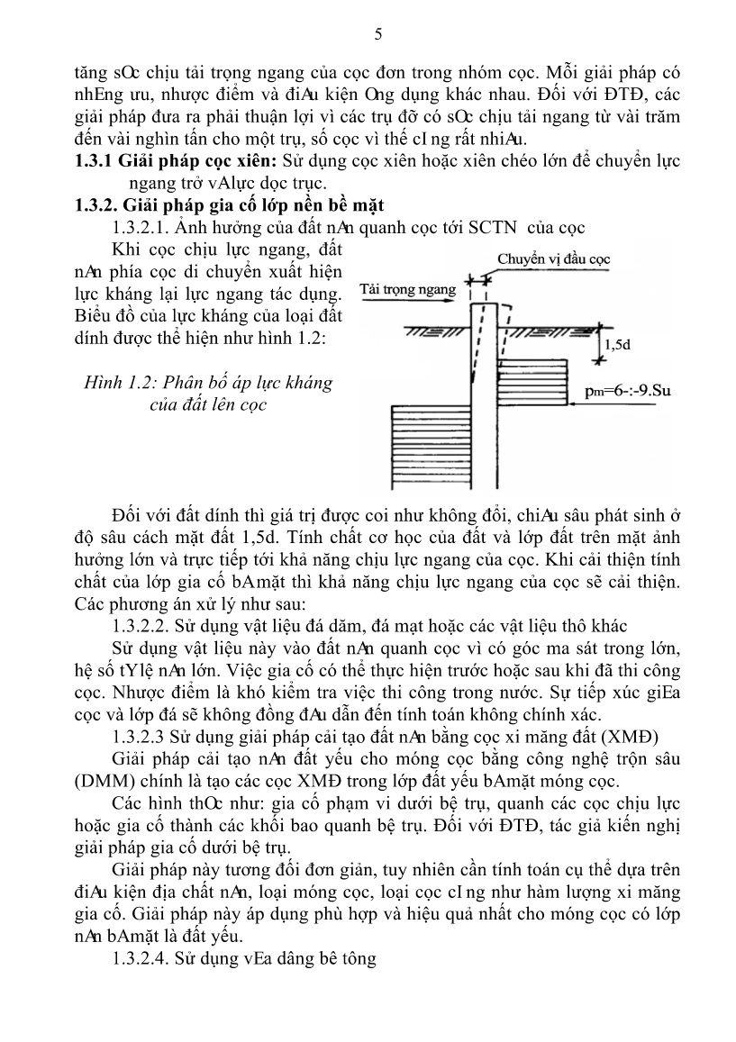 Luận án Nghiên cứu ảnh hưởng của lớp xi măng đất gia cố mặt nền đến sức chịu tải ngang của cọc đứng, ứng dụng cho đập trụ đỡ vùng Đồng bằng sông Cửu Long trang 7