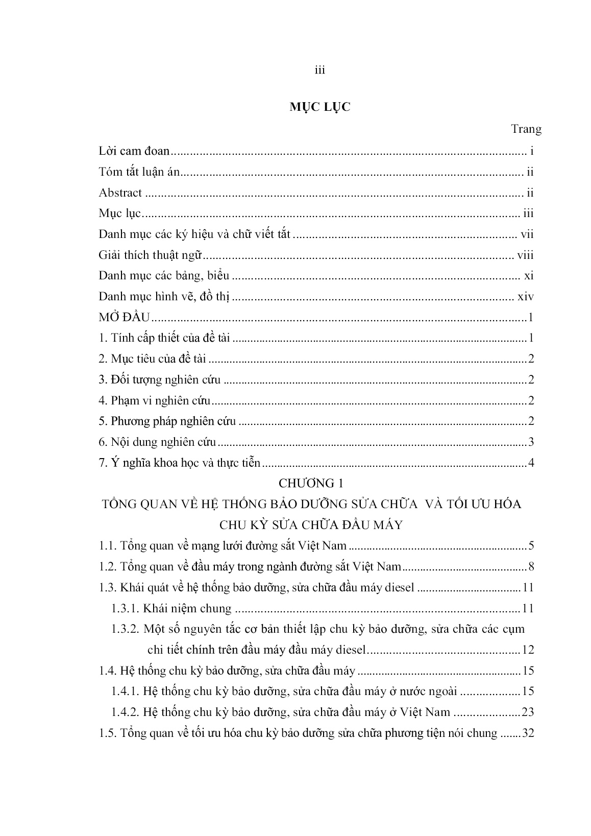 Luận án Tối ưu hóa thời hạn bảo dưỡng, sửa chữa bộ phận chạy đầu máy Diesel khai thác trong điều kiện Việt Nam trang 5