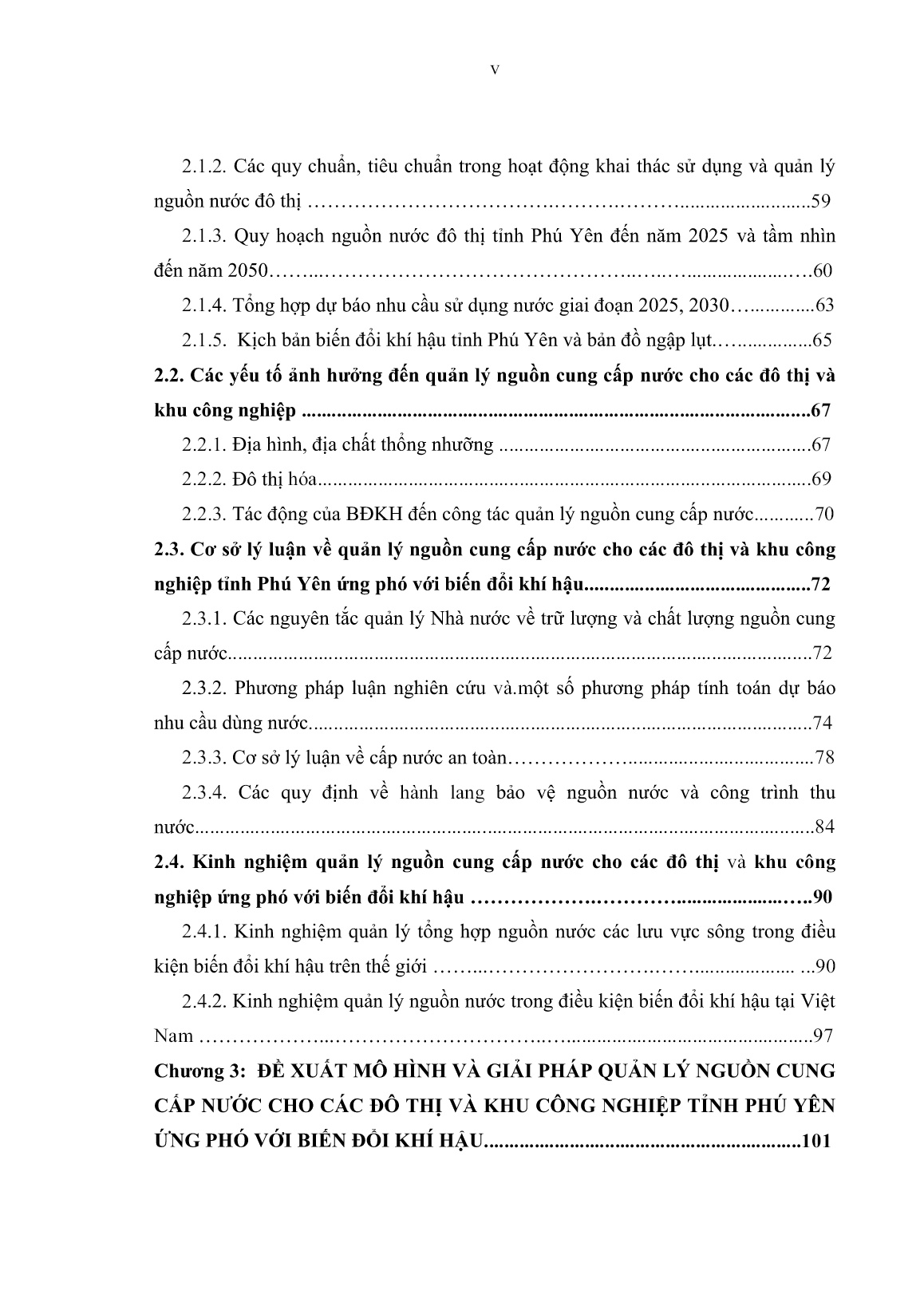 Luận án Quản lý nguồn cung cấp nước cho các đô thị và khu công nghiệp tỉnh Phú Yên ứng phó với biến đổi khí hậu trang 7