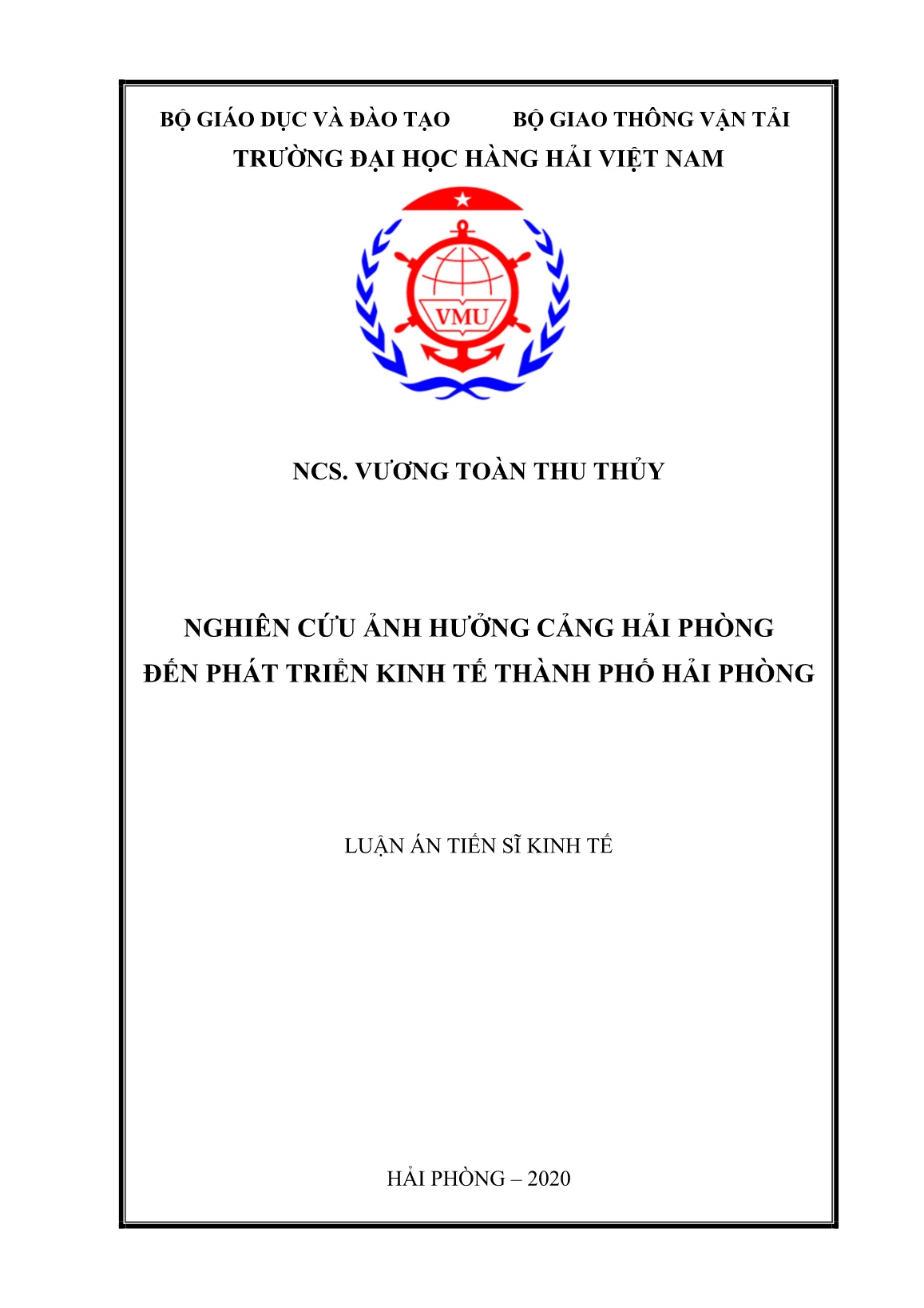 Luận án Nghiên cứu ảnh hưởng cảng Hải Phòng đến phát triển kinh tế Thành phố Hải Phòng trang 1