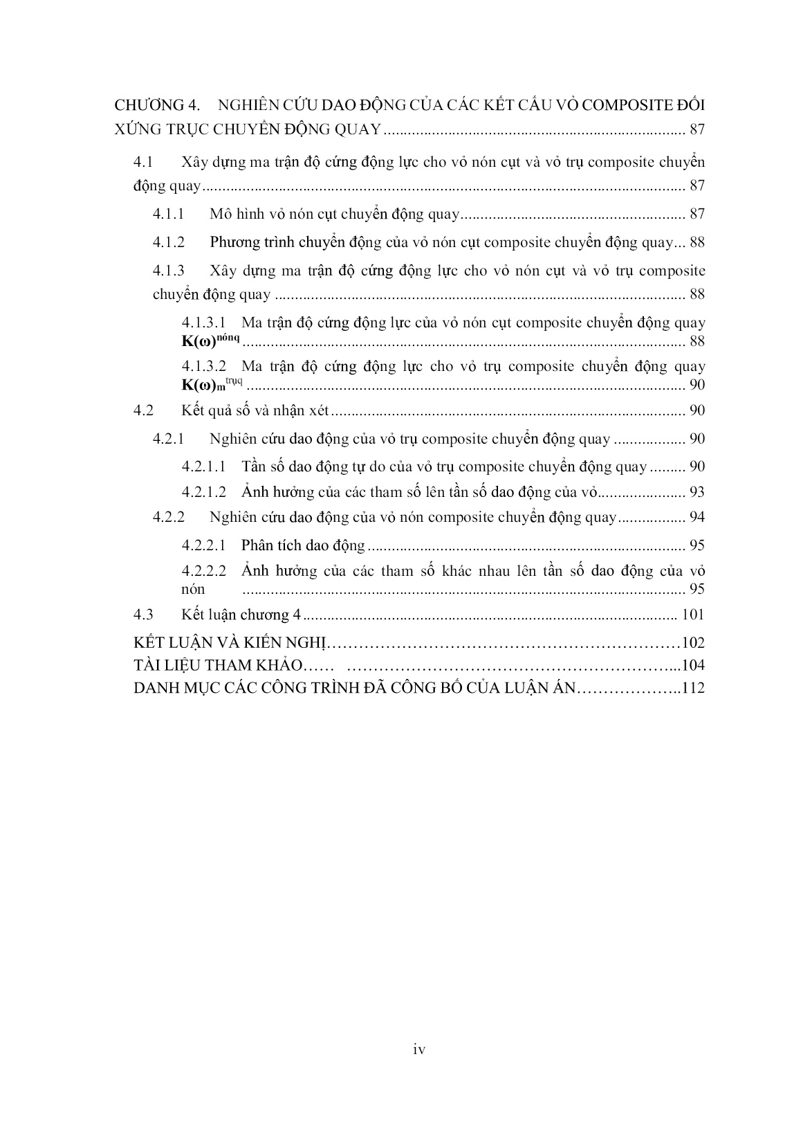Luận án Nghiên cứu dao động của vỏ composite đối xứng trục bằng phương pháp Phần tử liên tục trang 4