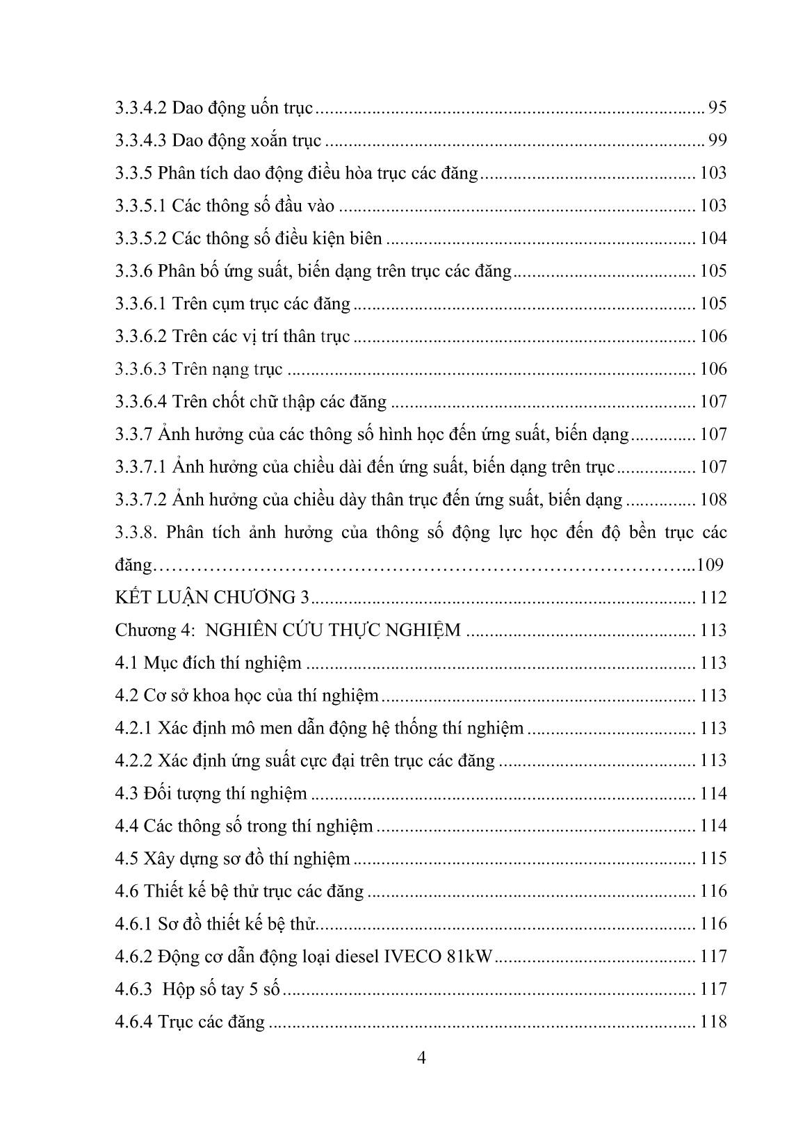 Luận án Nghiên cứu ảnh hưởng của một số thông số ĐLH tới độ bền trục các đăng xe tải có tải trọng đến 3 tấn trang 4