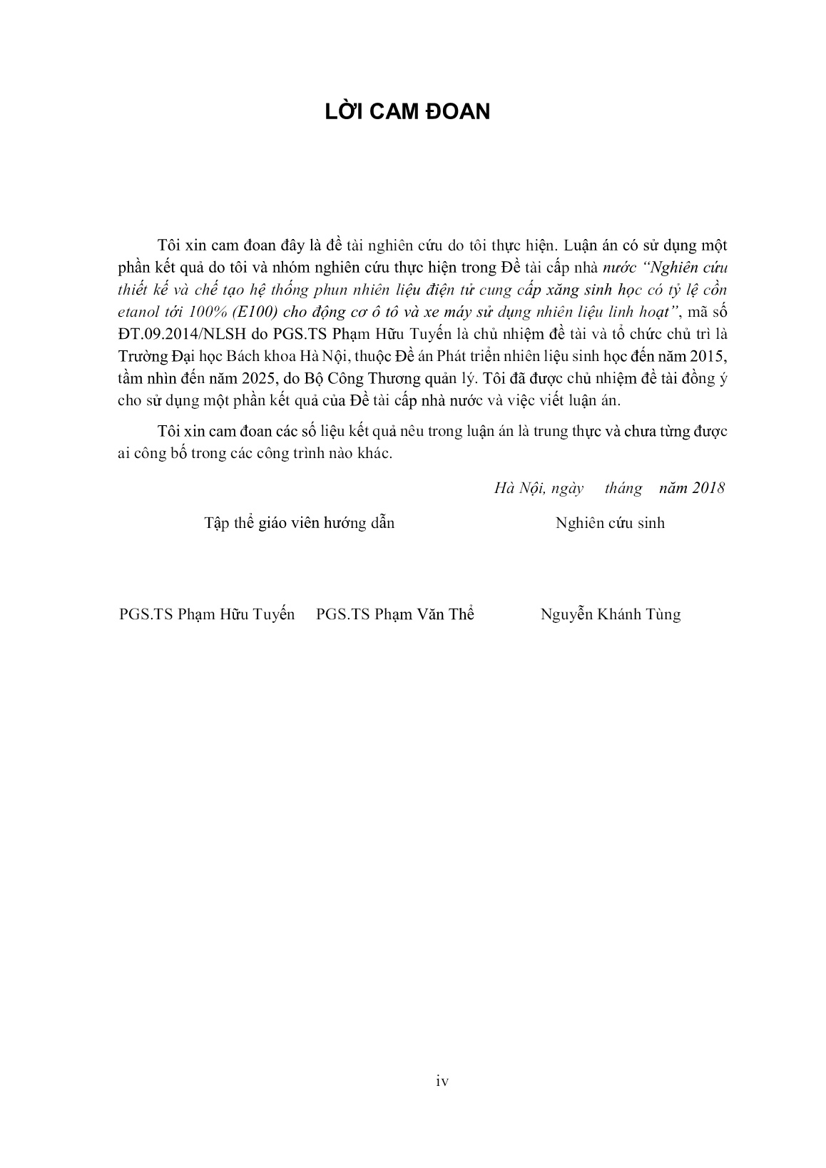 Luận án Nghiên cứu sử dụng nhiên liệu sinh học có tỷ lệ cồn ethanol tới 100% cho động cơ xăng trang 4