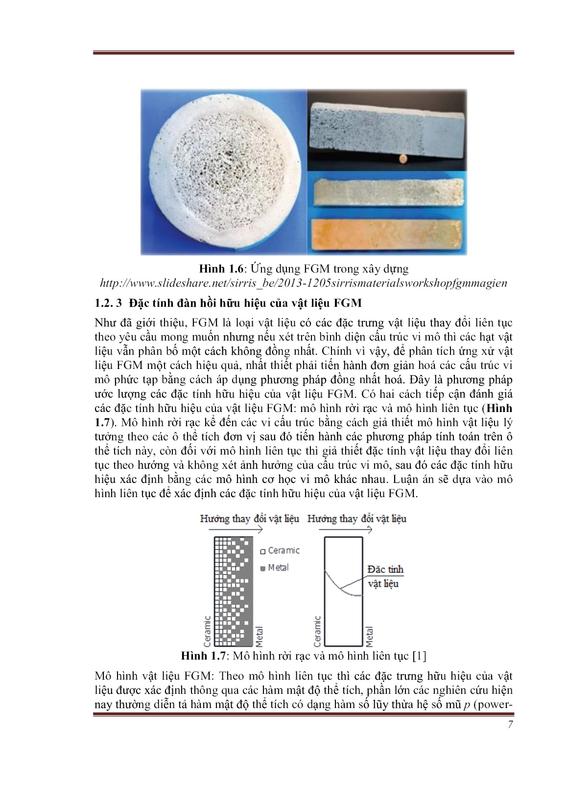 Luận án Nghiên cứu ứng xử tấm composite chức năng (FGM) dưới tác dụng tải cơ nhiệt trang 7