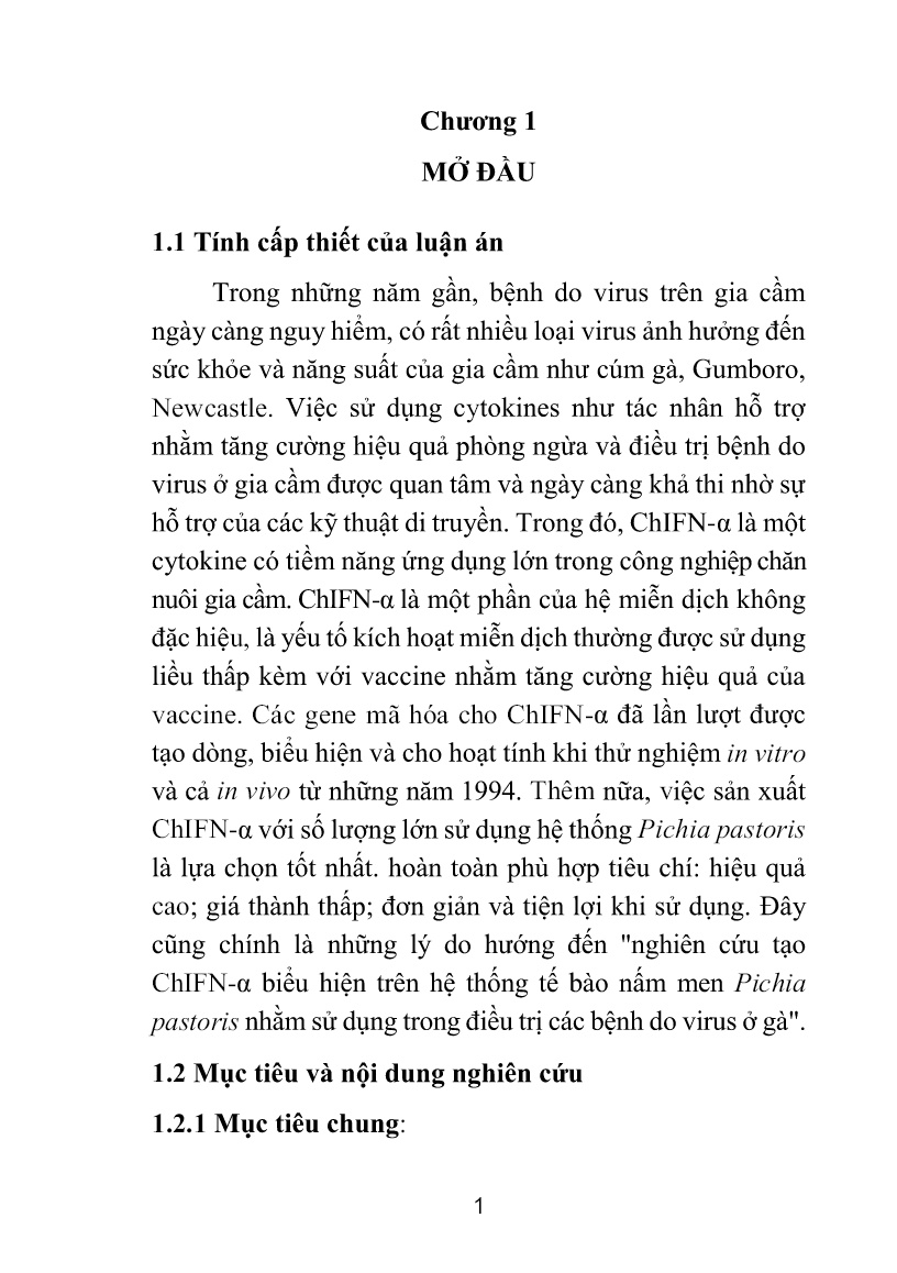 Tóm tắt Luận án Nghiên cứu tạo interferon ChIFN-α biểu hiện trên hệ thống tế bào nấm men Pichia pastoris và thử nghiệm trên các virus gây bệnh ở gà trang 4