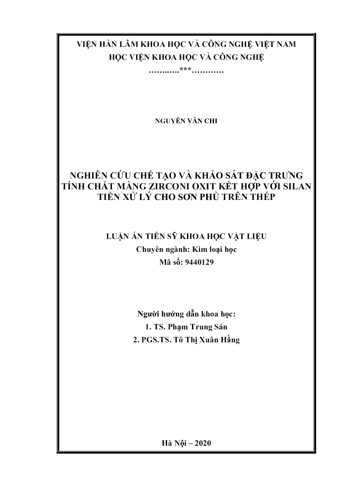 Luận án Nghiên cứu chế tạo và khảo sát đặc trưng tính chất màng zirconi oxit kết hợp với silan tiền xử lý cho sơn phủ trên thép trang 2 Luận án Nghiên cứu chế tạo và khảo sát đặc trưng tính chất màng zirconi oxit kết hợp với silan tiền xử lý cho sơn phủ trên thép trang 2