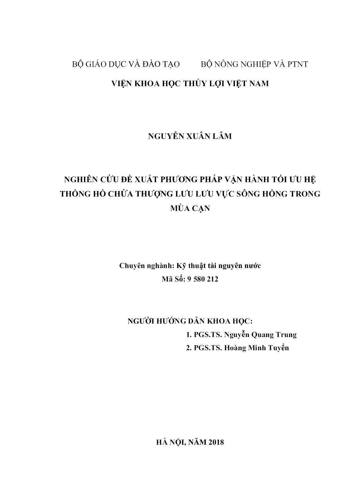 Luận án Nghiên cứu đề xuất phương pháp vận hành tối ưu hệ thống hồ chứa thượng lưu lưu vực sông Hồng trong mùa cạn trang 2