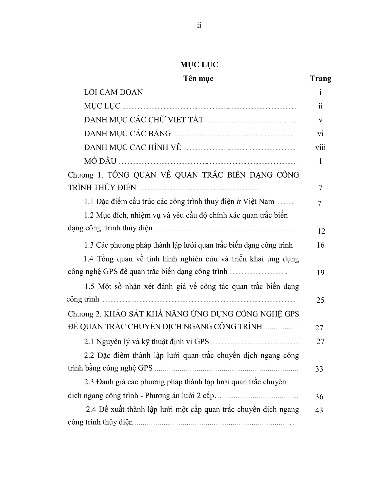 Luận án Nghiên cứu ứng dụng công nghệ GPS trong quan trắc biến dạng công trình thủy điện ở Việt Nam trang 4 Luận án Nghiên cứu ứng dụng công nghệ GPS trong quan trắc biến dạng công trình thủy điện ở Việt Nam trang 4