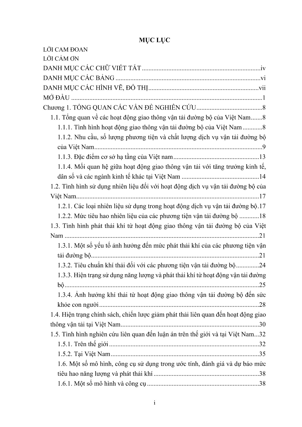 Luận án Đánh giá mức tiêu thụ năng lượng và phát thải từ hoạt động dịch vụ vận tải đường bộ của Việt Nam trang 5 Luận án Đánh giá mức tiêu thụ năng lượng và phát thải từ hoạt động dịch vụ vận tải đường bộ của Việt Nam trang 5