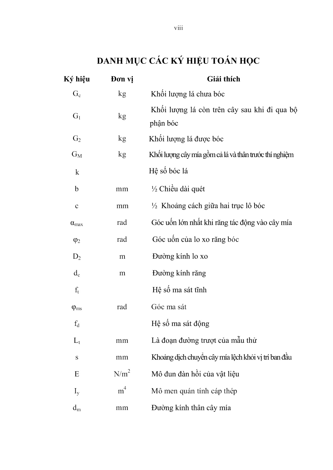 Luận án Nghiên cứu xác định một số thông số cơ bản của bộ phận bóc lá mía trong liên hợp máy thu hoạch mía trang 9 Luận án Nghiên cứu xác định một số thông số cơ bản của bộ phận bóc lá mía trong liên hợp máy thu hoạch mía trang 9