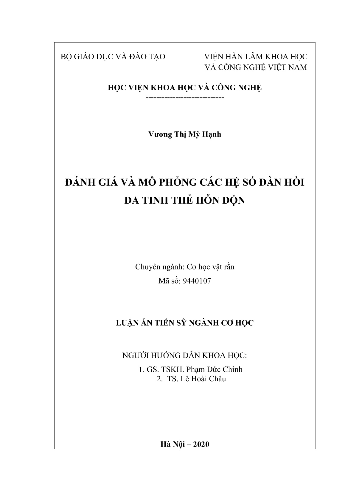Luận án Đánh giá và mô phỏng các hệ số đàn hồi đa tinh thể hỗn độn trang 2 Luận án Đánh giá và mô phỏng các hệ số đàn hồi đa tinh thể hỗn độn trang 2