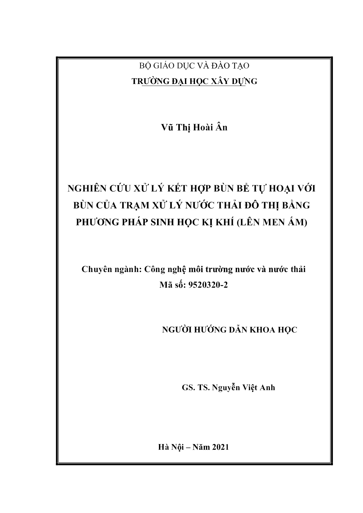 Luận án Nghiên cứu xử lý kết hợp bùn bể tự hoại với bùn của trạm xử lý nước thải đô thị bằng phương pháp sinh học kị khí (lên men ấm) trang 2 Luận án Nghiên cứu xử lý kết hợp bùn bể tự hoại với bùn của trạm xử lý nước thải đô thị bằng phương pháp sinh học kị khí (lên men ấm) trang 2
