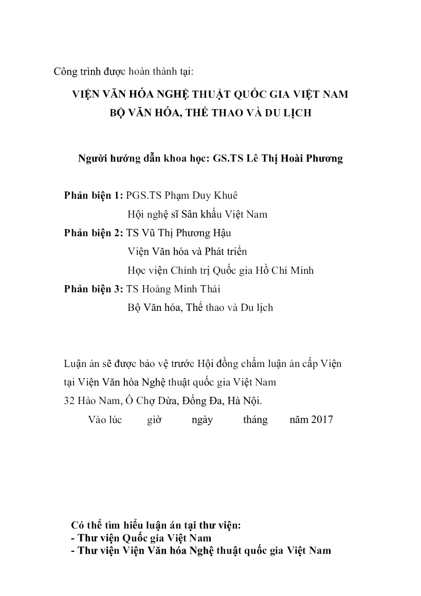 Tóm tắt Luận án Xã hội hóa hoạt động sân khấu kịch công lập ở Việt Nam trang 2 Tóm tắt Luận án Xã hội hóa hoạt động sân khấu kịch công lập ở Việt Nam trang 2
