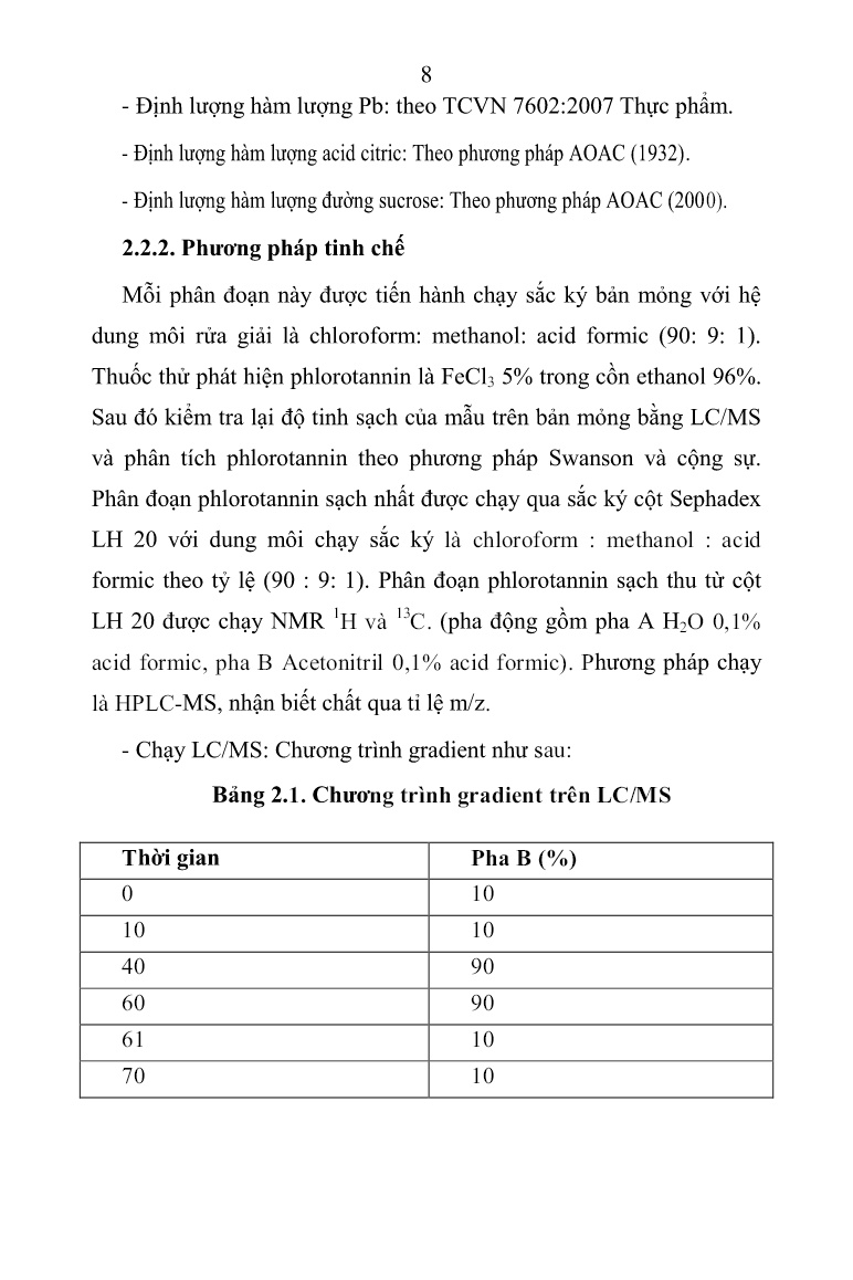Tóm tắt Luận án Nghiên cứu thu nhận phlorotannin từ rong mơ (sargassum serratum) tại Nha Trang và thử nghiệm sử dụng trong đồ uống có hoạt tính chống oxy hóa trang 10