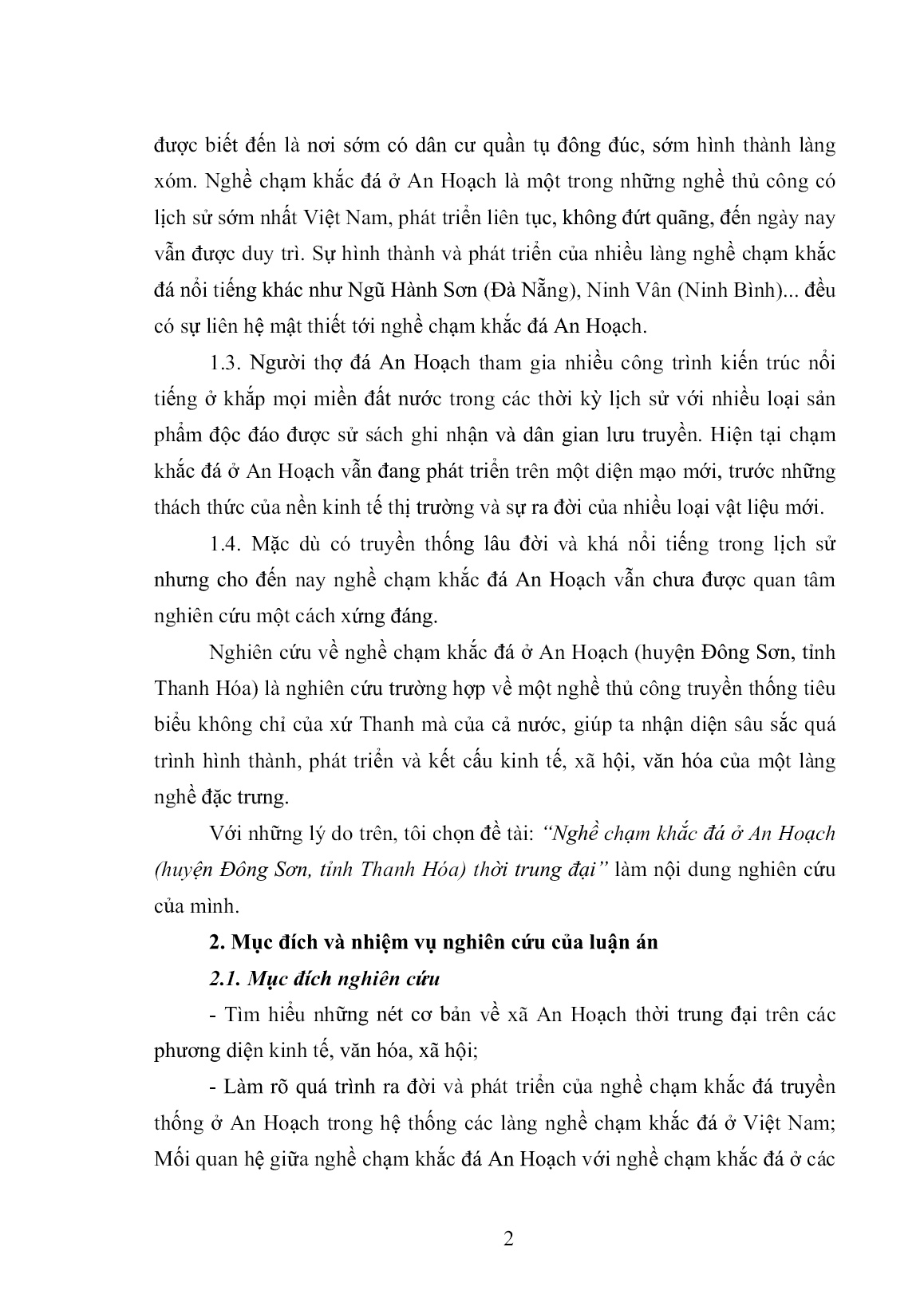 Luận án Nghề chạm khắc đá ở An Hoạch (huyện Đông Sơn, tỉnh Thanh Hóa) thời trung đại trang 8 Luận án Nghề chạm khắc đá ở An Hoạch (huyện Đông Sơn, tỉnh Thanh Hóa) thời trung đại trang 8