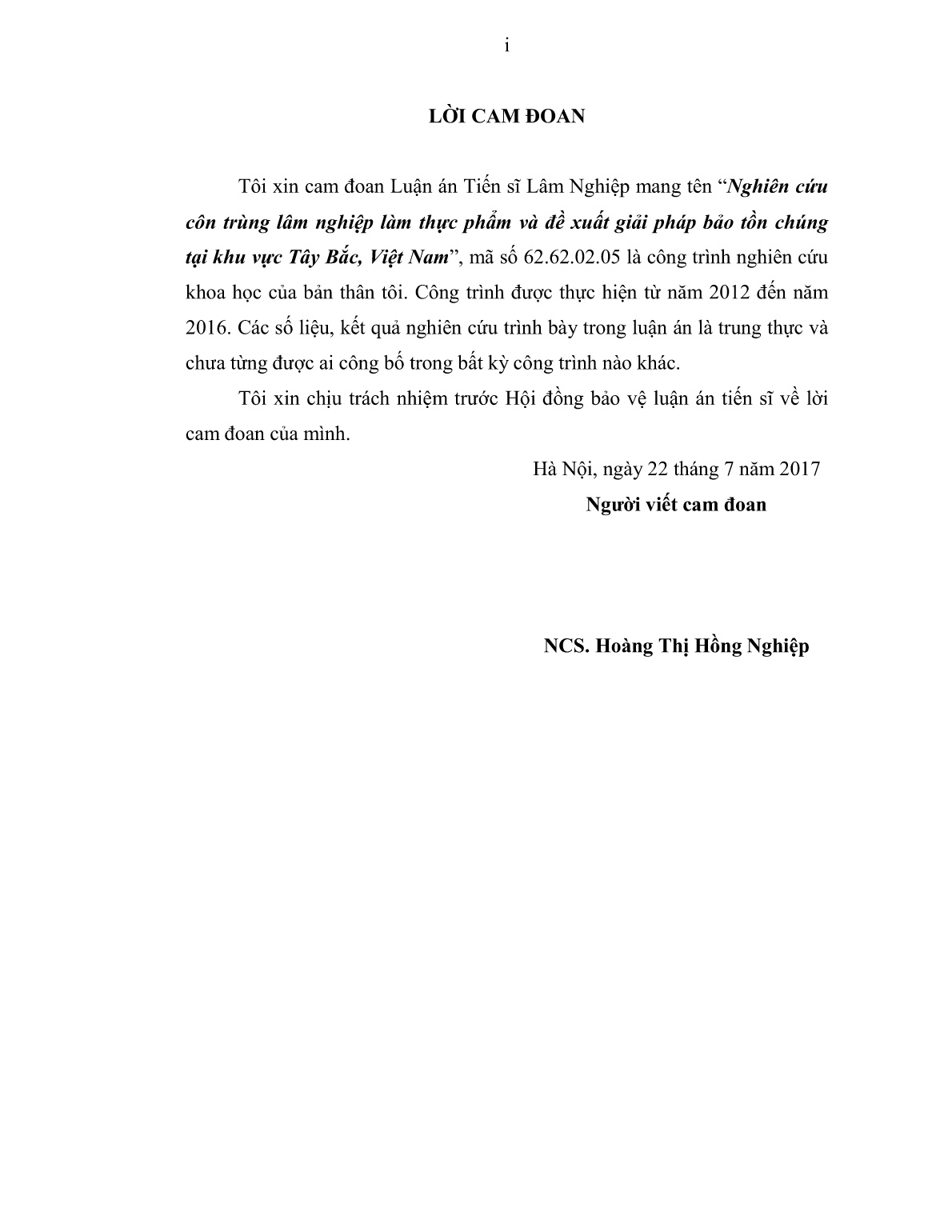 Luận án Nghiên cứu côn trùng lâm nghiệp làm thực phẩm và đề xuất giải pháp bảo tồn chúng tại khu vực Tây Bắc, Việt Nam trang 3