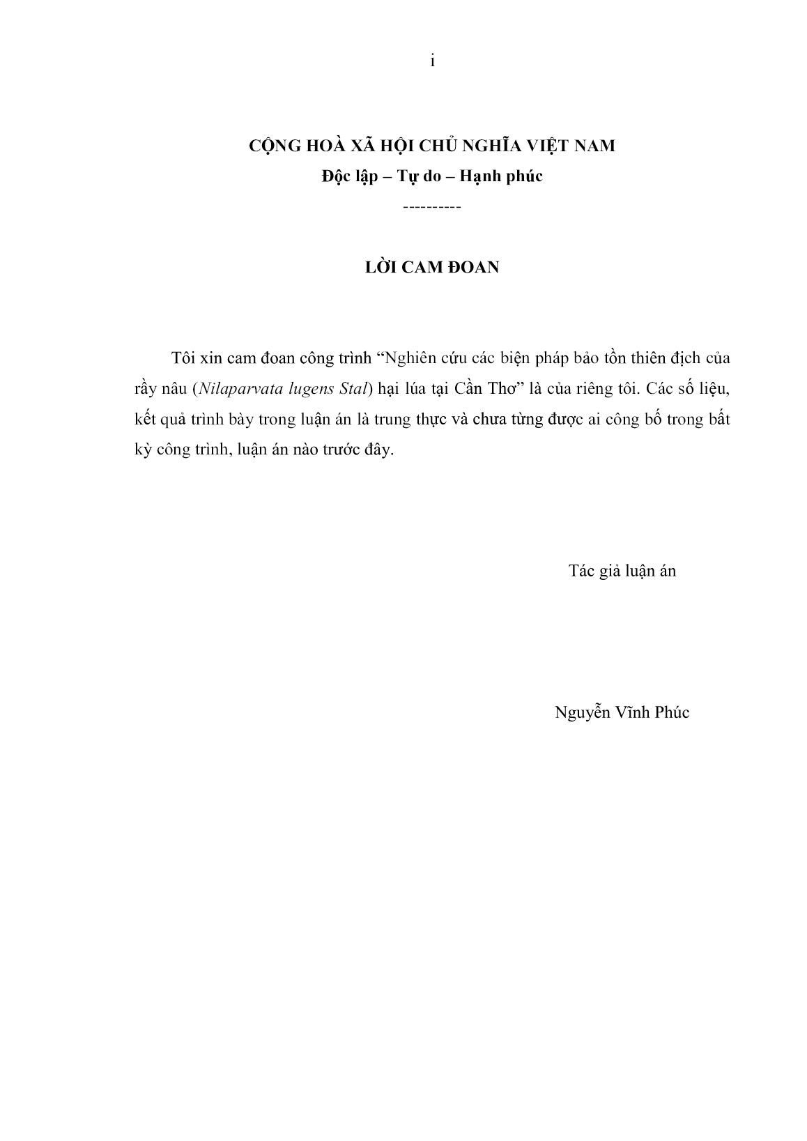 Luận án Nghiên cứu các biện pháp bảo tồn thiên địch của rầy nâu (Nilaparvata lugens Stål) hại lúa tại Cần Thơ trang 3