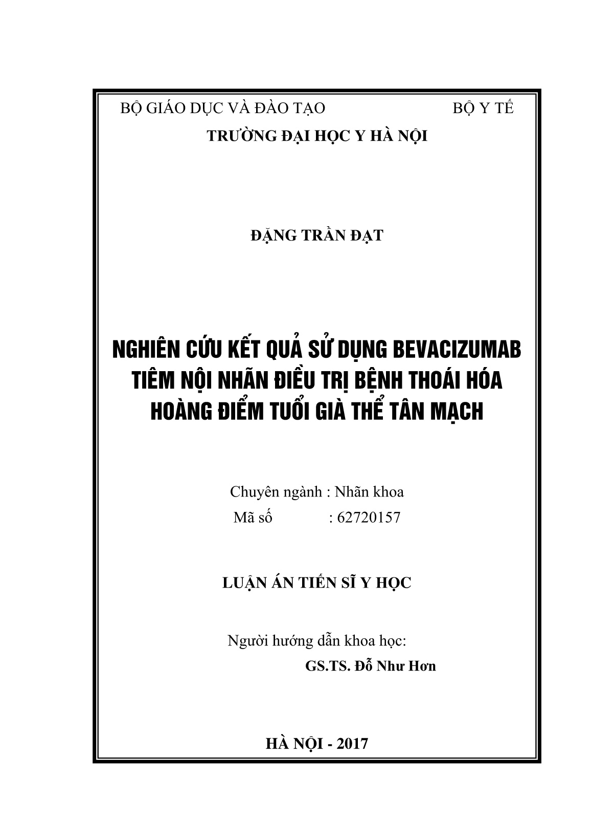 Luận án Nghiên cứu kết quả sử dụng Bevacizumab tiêm nội nhãn điều trị bệnh thoái hóa hoàng điểm tuổi già thể tân mạch trang 2