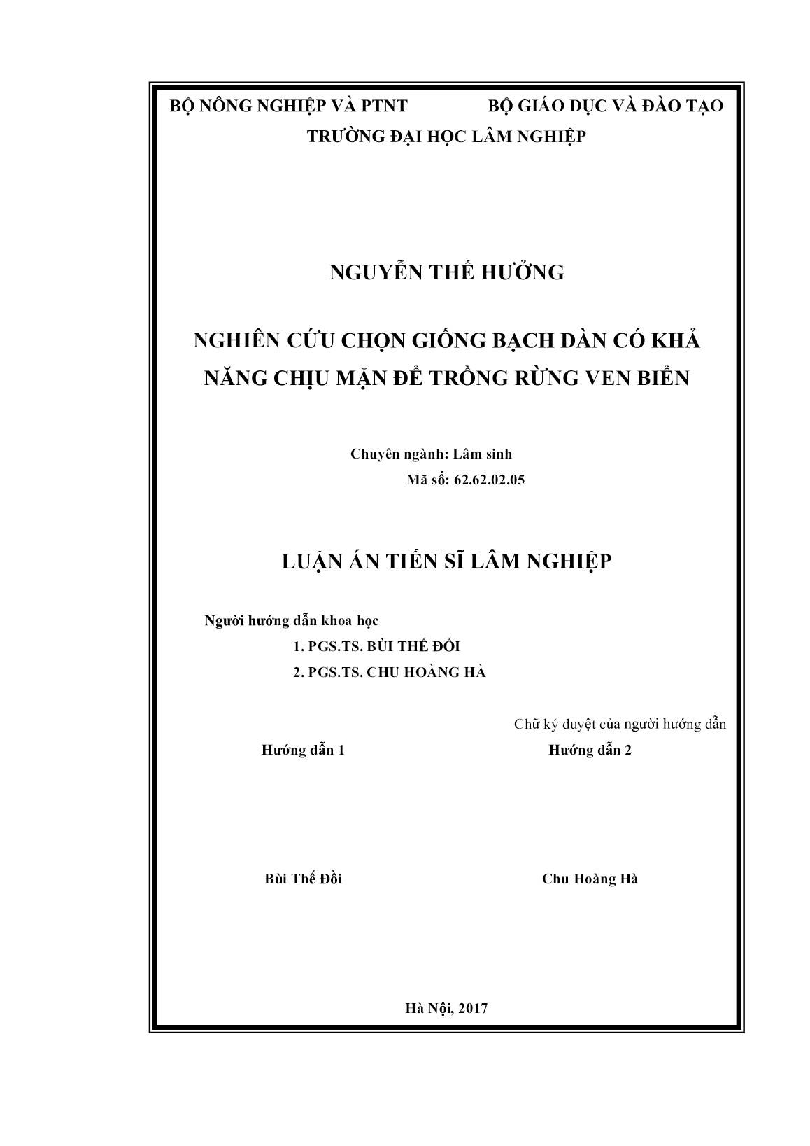 Luận án Nghiên cứu chọn giống bạch đàn có khả năng chịu mặn để trồng rừng ven biển trang 2