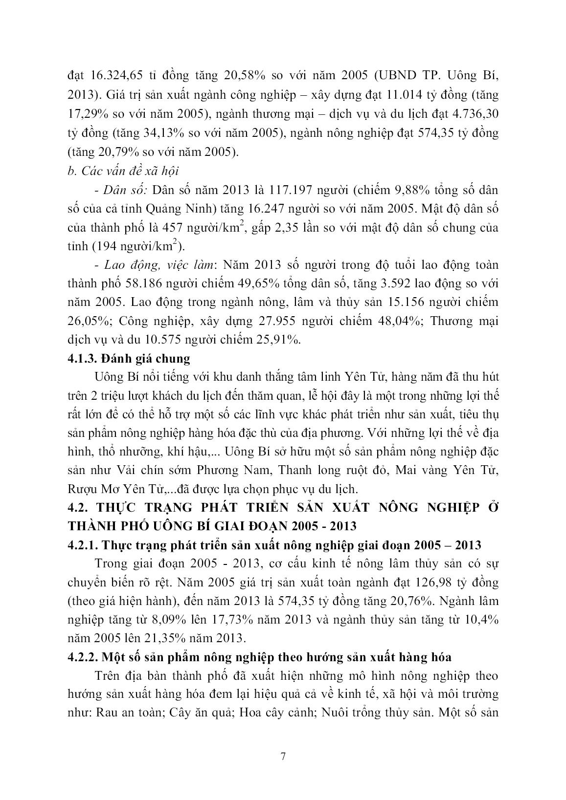 Tóm tắt Luận án Nghiên cứu sử dụng đất nông nghiệp theo hướng sản xuất hàng hóa phục vụ du lịch tại Thành phố Uông Bí, tỉnh Quảng Ninh trang 9 Tóm tắt Luận án Nghiên cứu sử dụng đất nông nghiệp theo hướng sản xuất hàng hóa phục vụ du lịch tại Thành phố Uông Bí, tỉnh Quảng Ninh trang 9