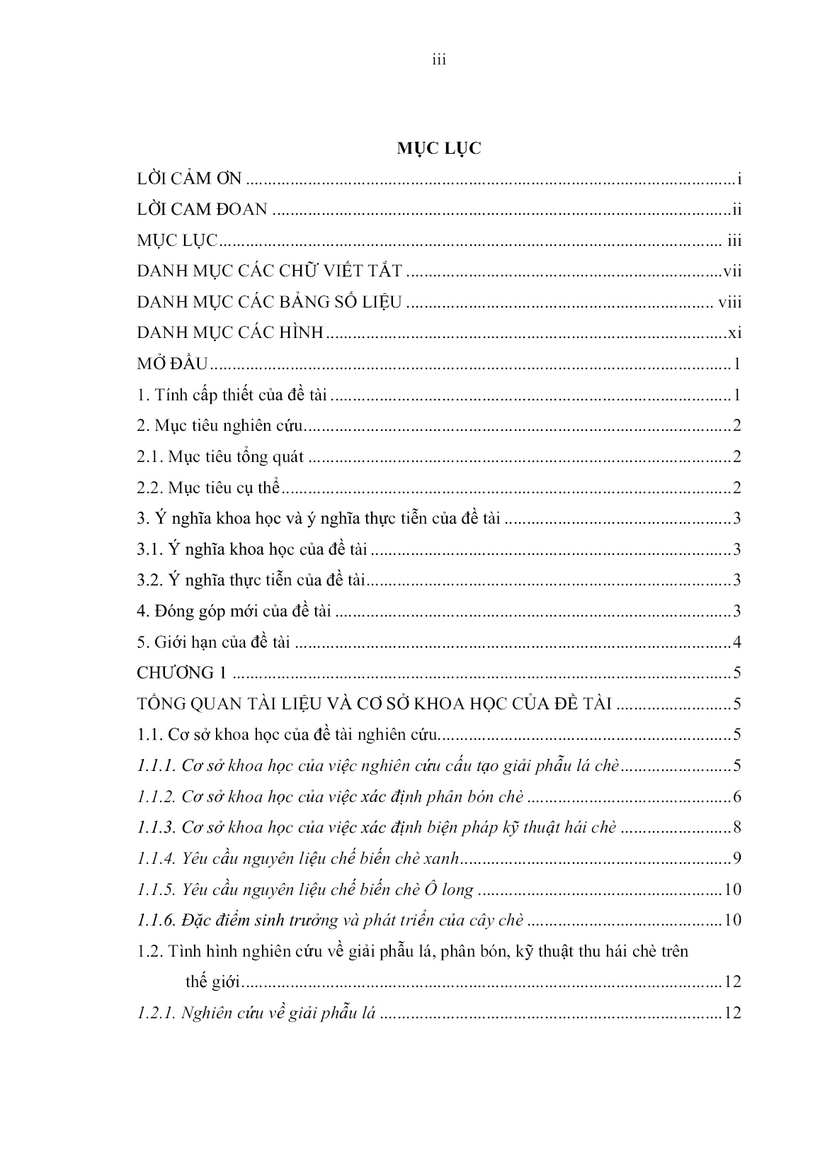 Luận án Nghiên cứu giải phẫu lá, phân bón và kỹ thuật thu hái cho giống chè PH8, PH10 để sản xuất nguyên liệu chế biến chè xanh, chè ô long tại Phú Thọ trang 4 Luận án Nghiên cứu giải phẫu lá, phân bón và kỹ thuật thu hái cho giống chè PH8, PH10 để sản xuất nguyên liệu chế biến chè xanh, chè ô long tại Phú Thọ trang 4