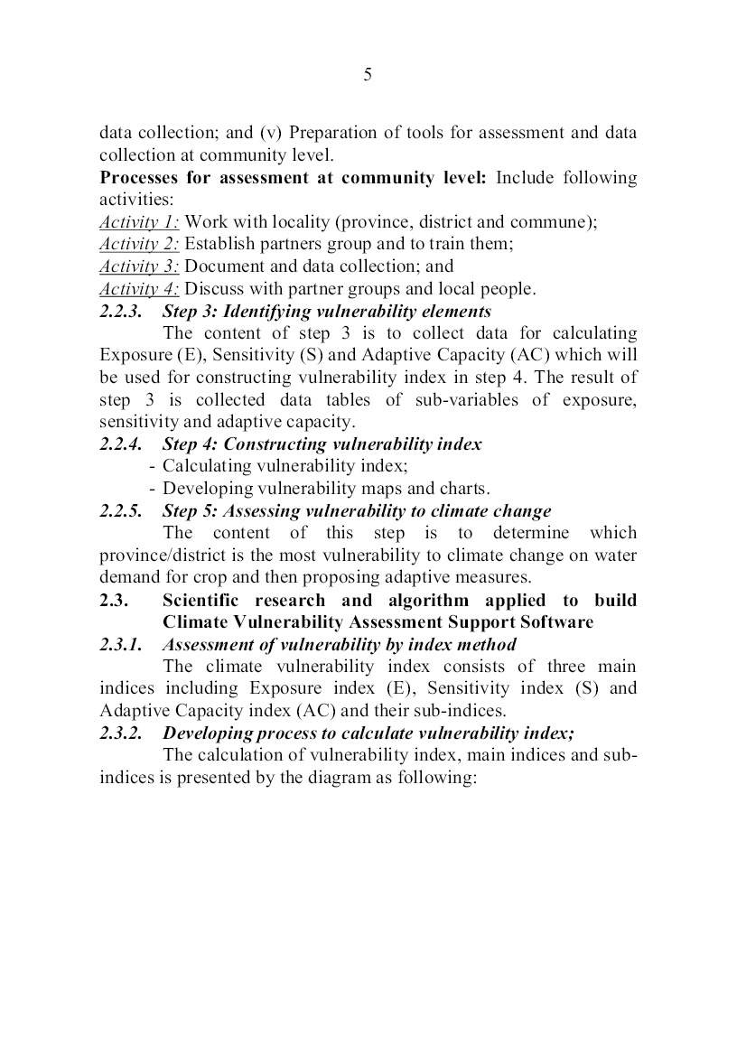 Tóm tắt Luận án Climate change vulnerability assessment on agriculture production. pilot application for some provinces in the red river delta trang 7